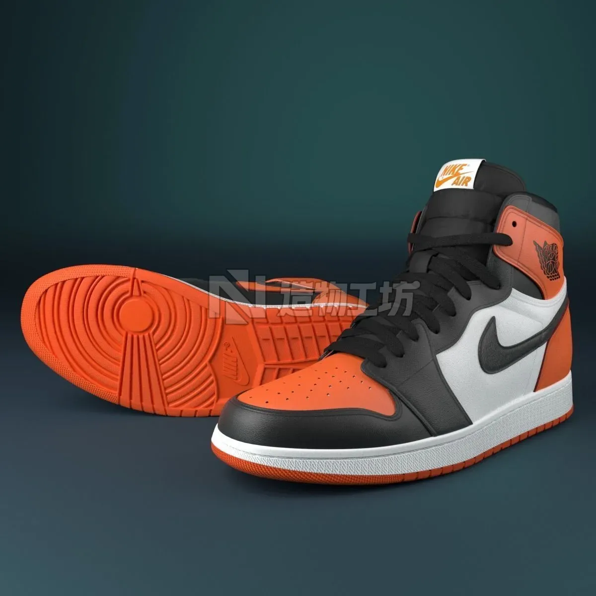 nike air jordan 1 BANNED 3D model