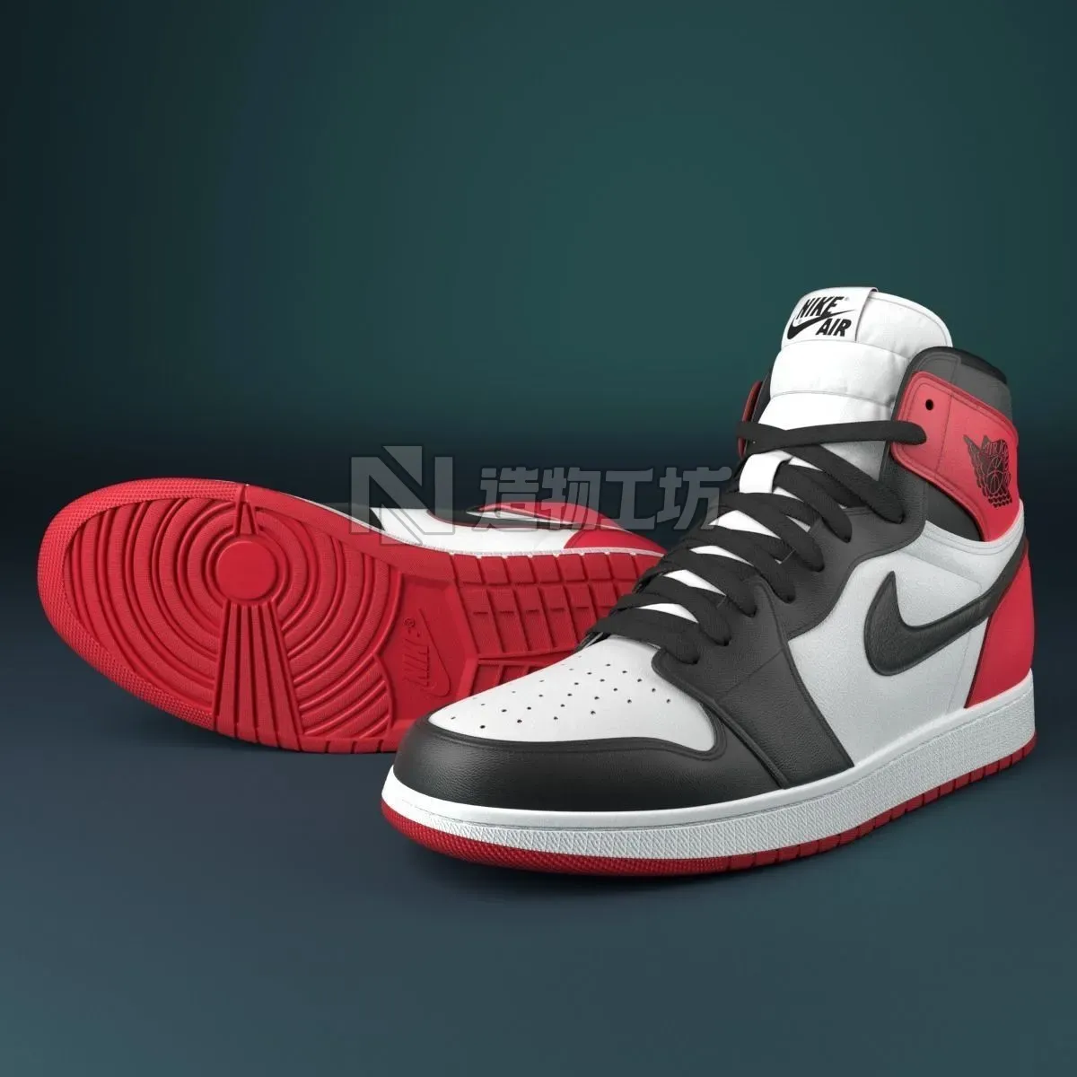 nike air jordan 1 BANNED 3D model