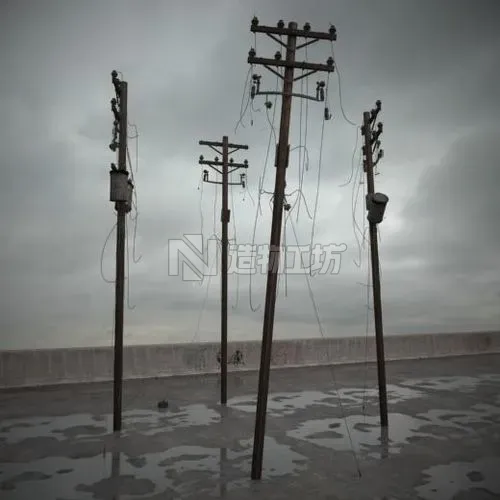 destroyed poles 082 am165 3D model