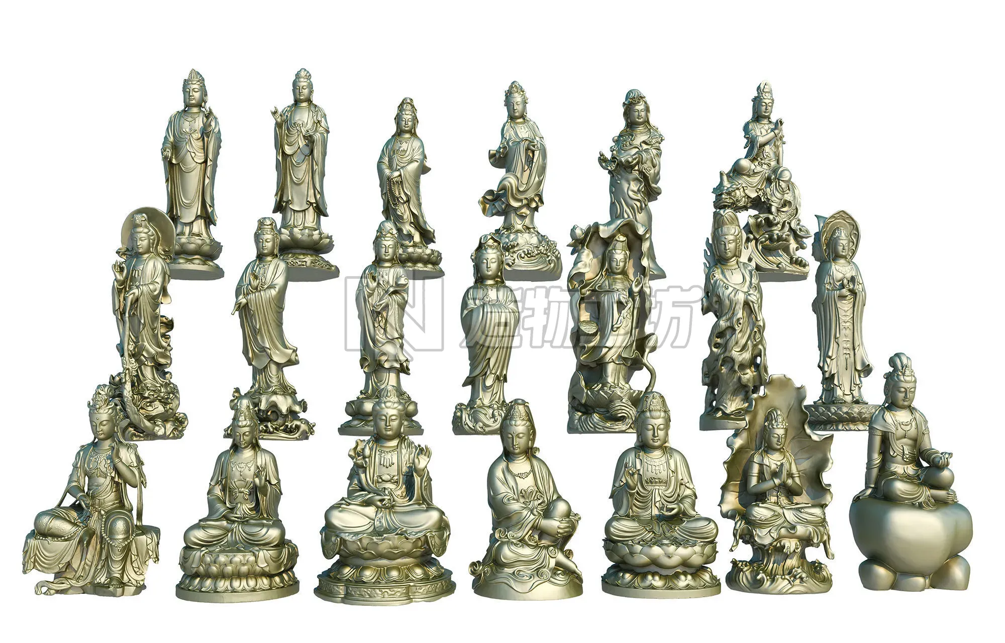 buddha statue collection 3D model