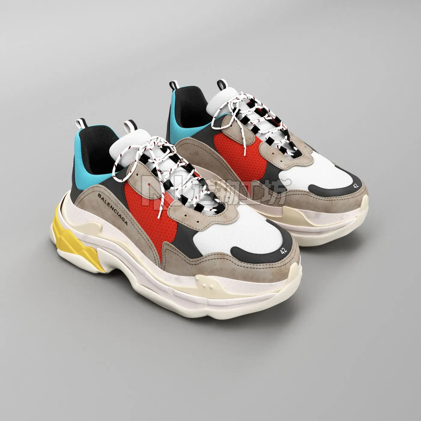 balenciaga triple s trainers 3D model
