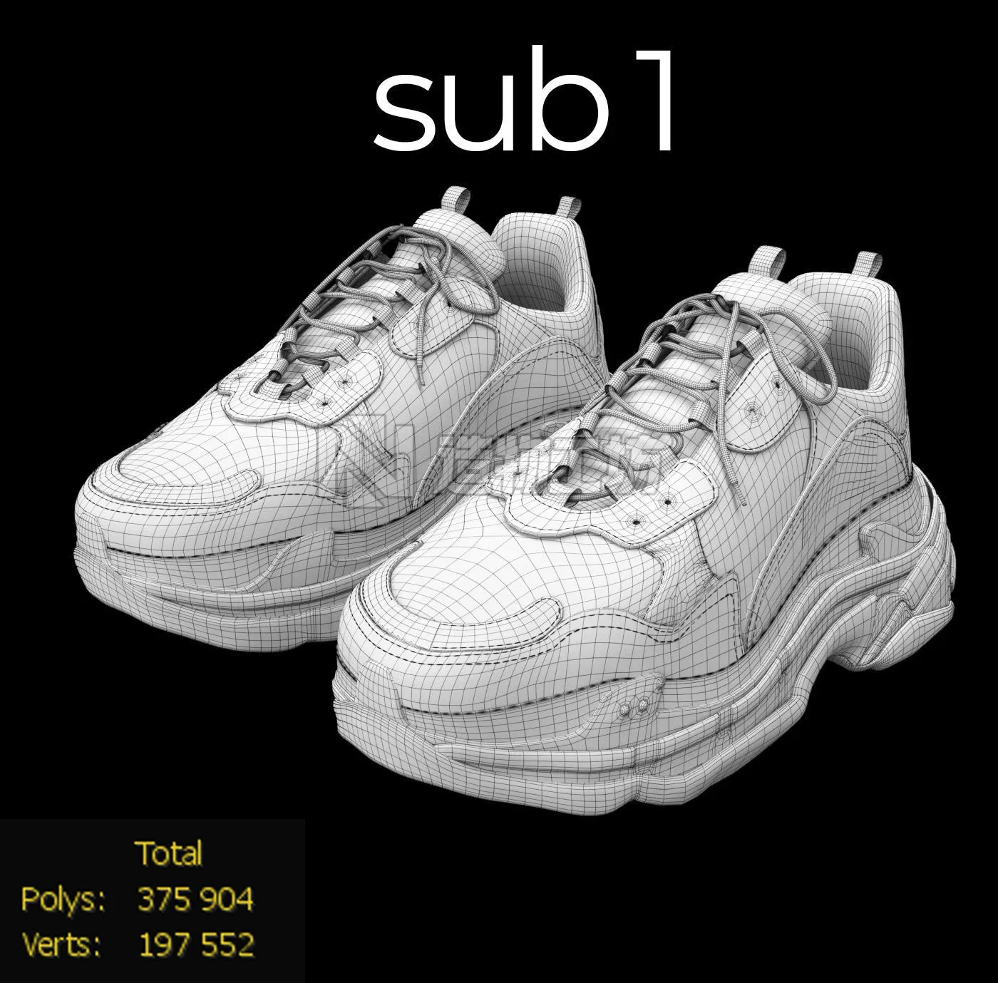 balenciaga triple s trainers 3D model
