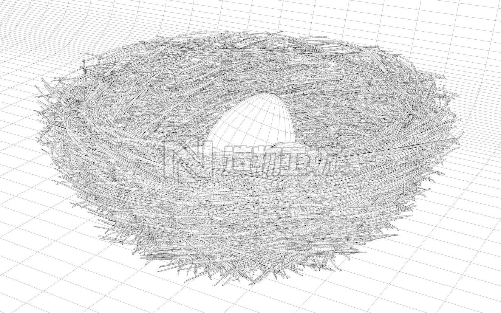 Bird nest 3D model