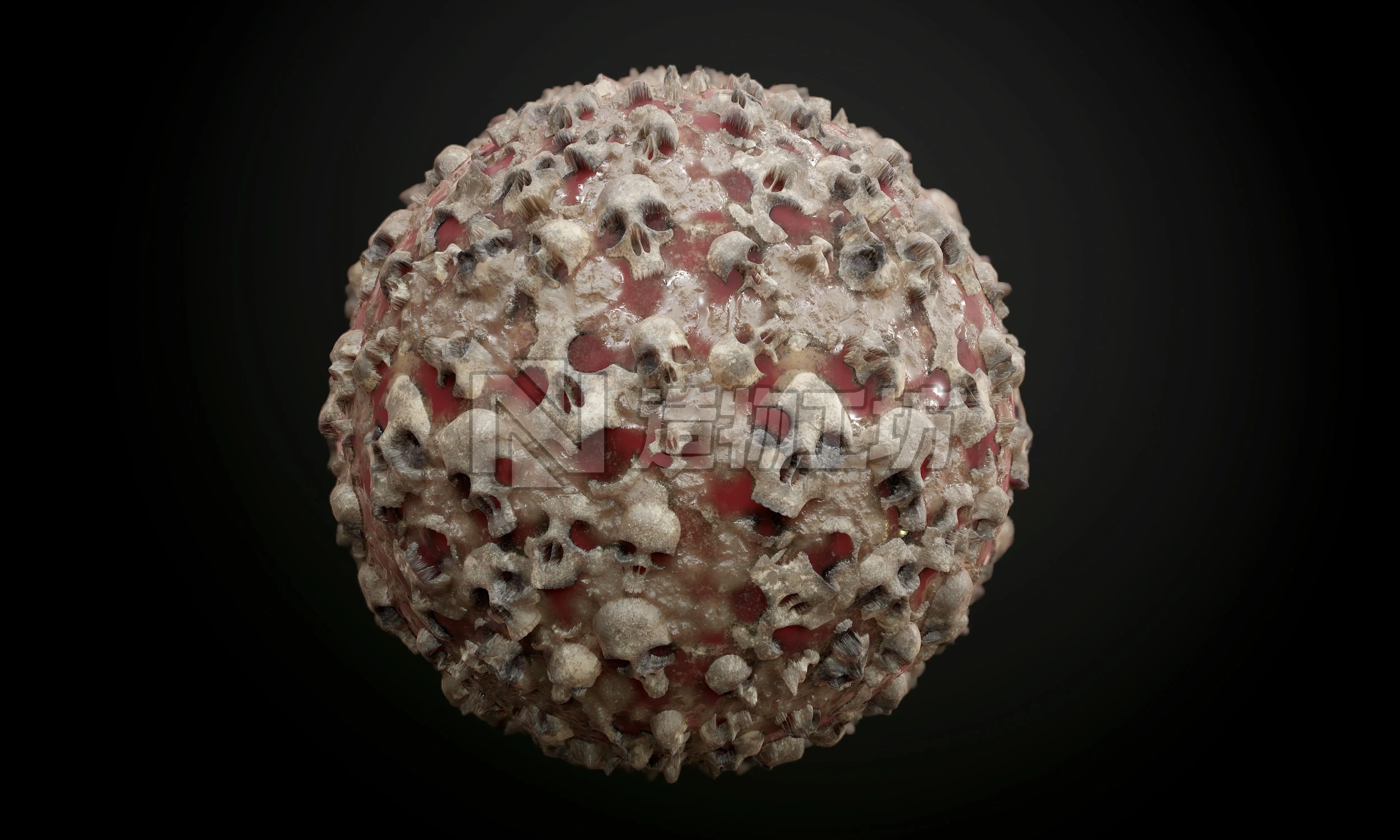 Skulls Muddy Bloody Seamless PBR Texture Texture