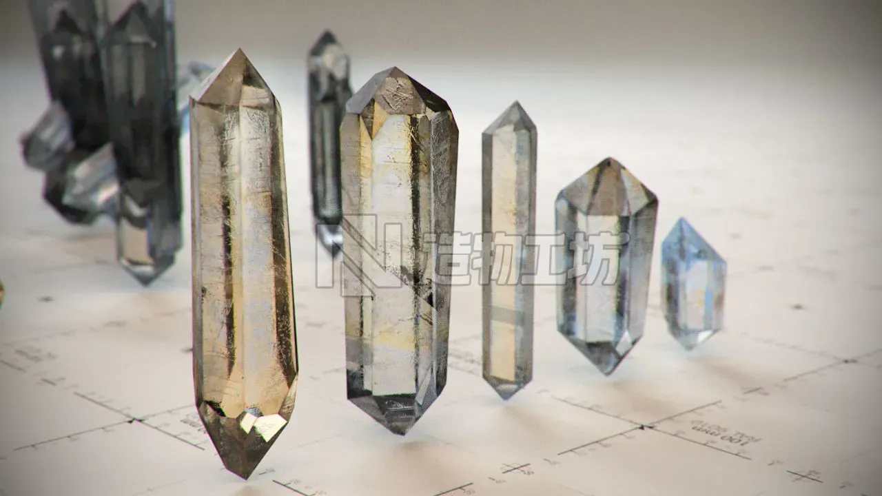 Crystal Model Kit - 6 Types Low-poly 3D model