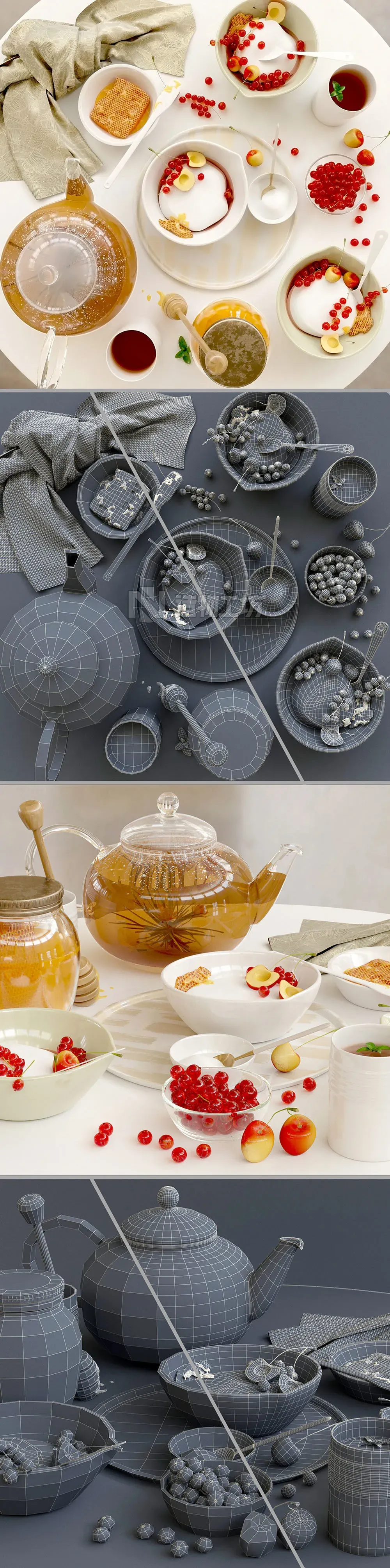 Good morning tea honey currant 3D model