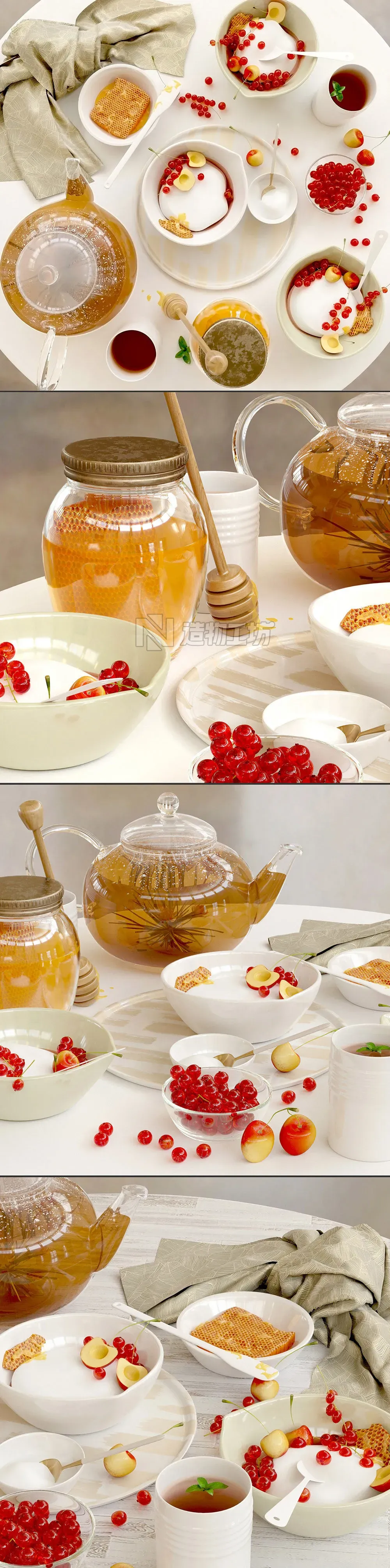 Good morning tea honey currant 3D model
