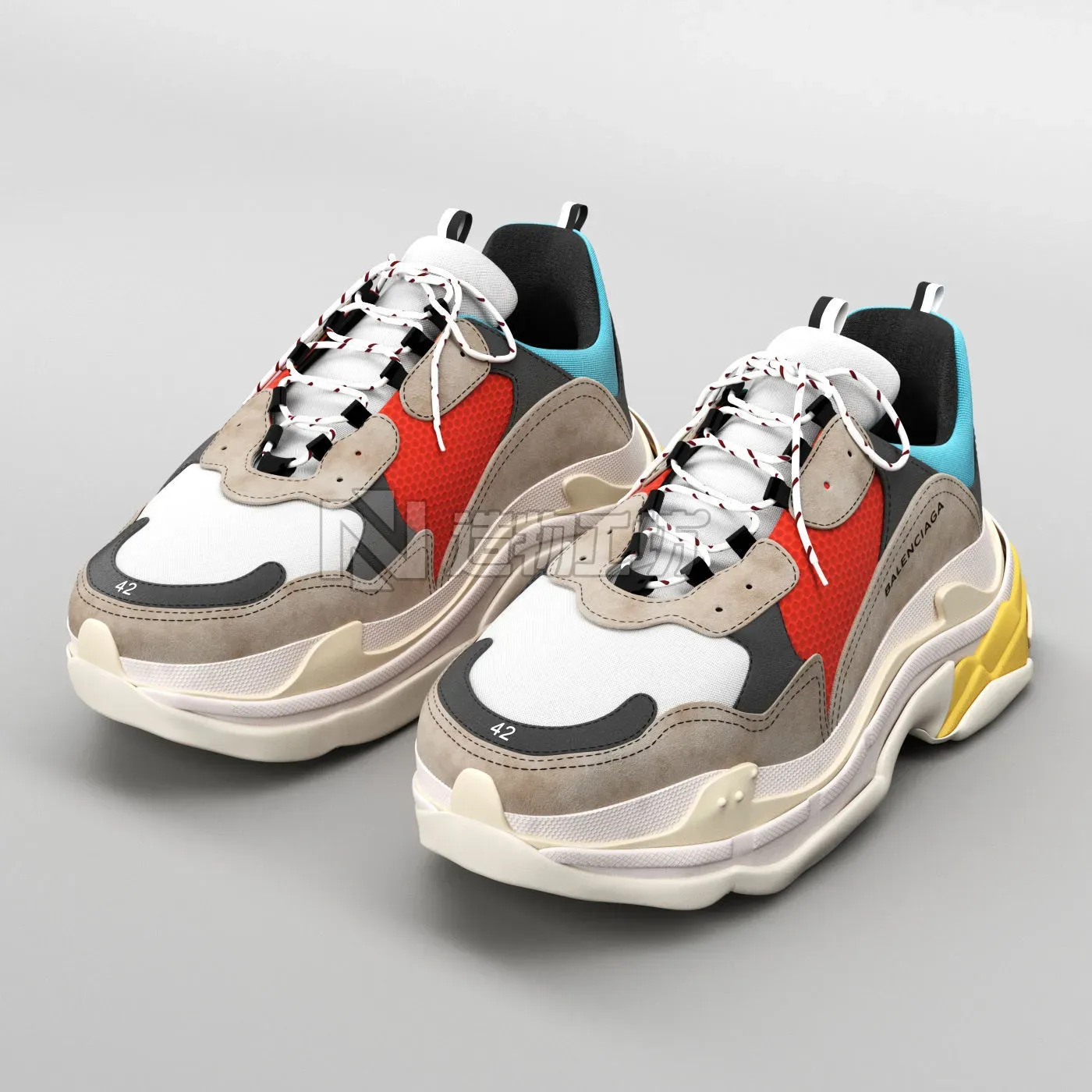 balenciaga triple s trainers 3D model