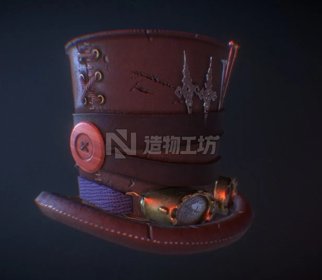 Mad Hatters Hat Low-poly 3D model