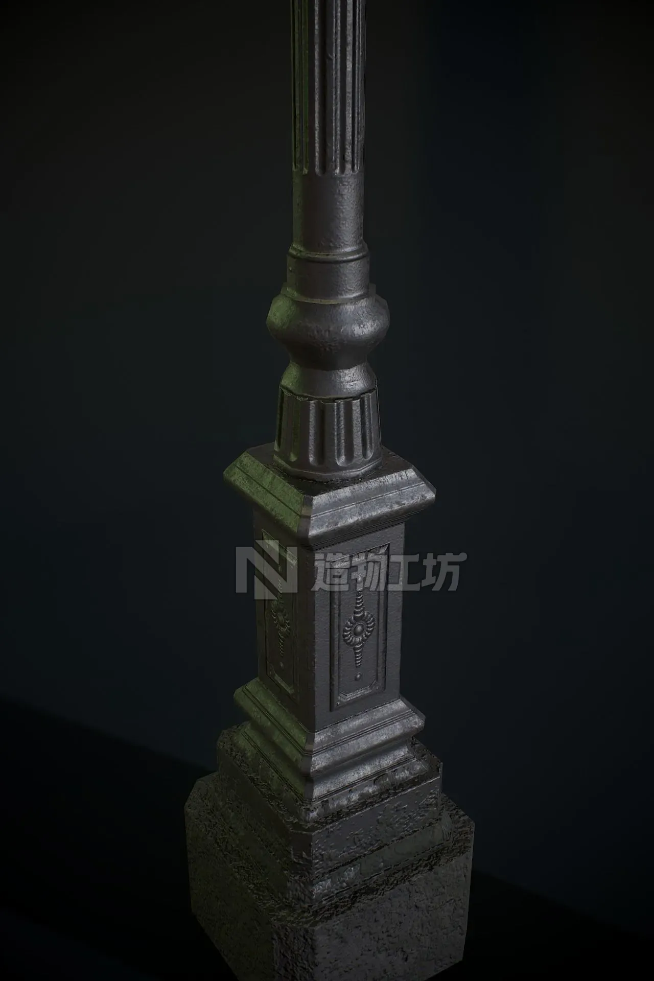 PBR Street Lamp Low-poly 3D model