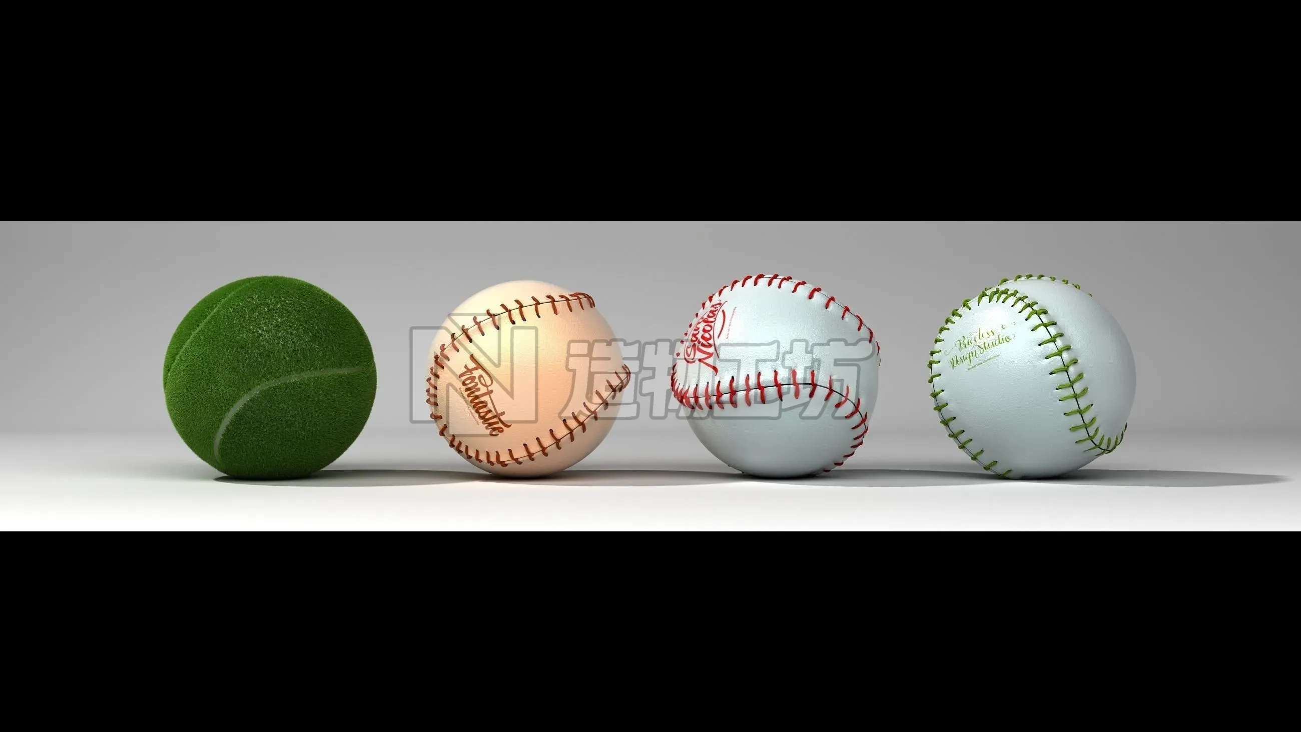 Baseball and Tennis 3D model