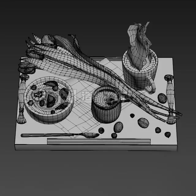 Breakfast in bed 3D model