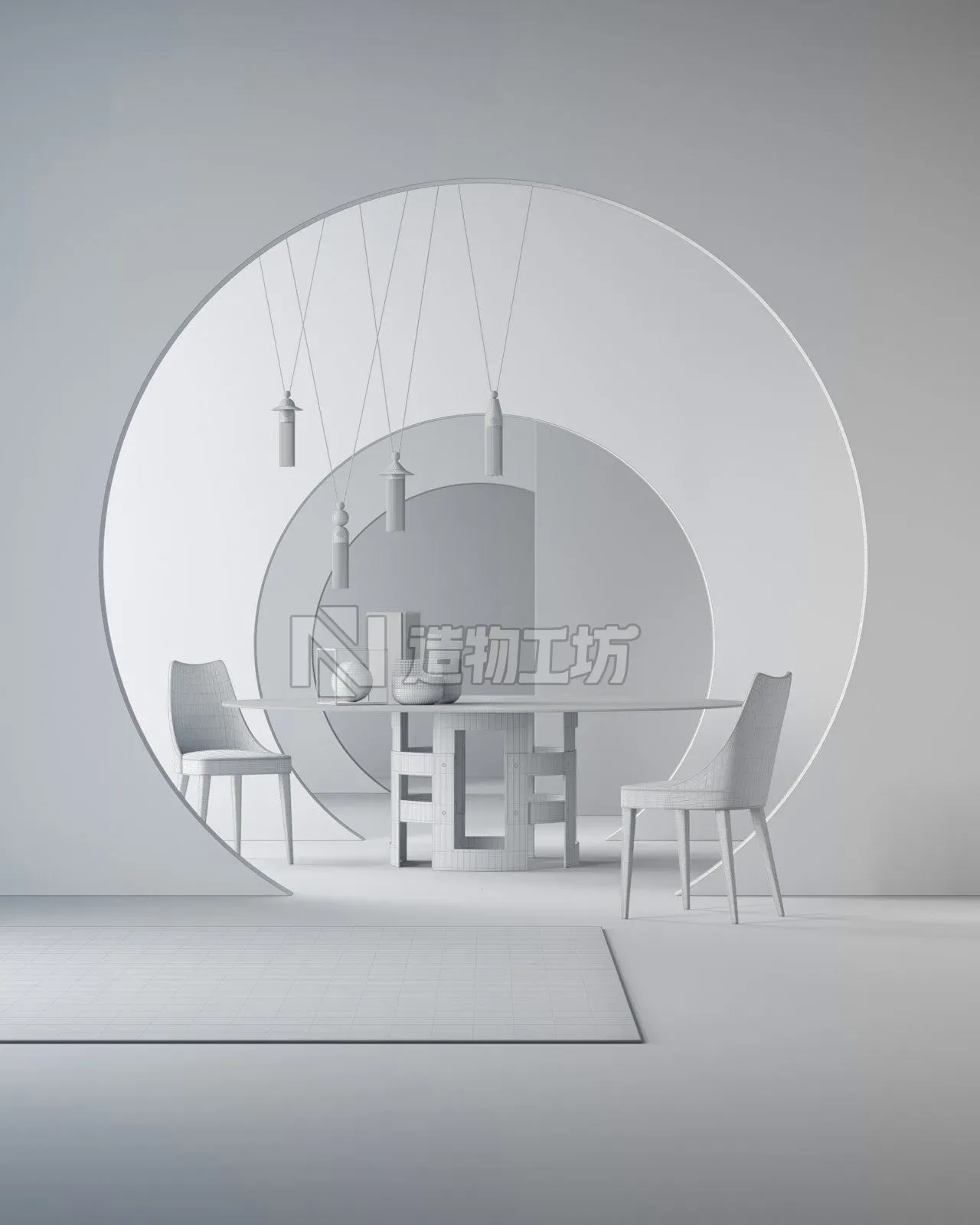 Aesthetic interior scene 3D model