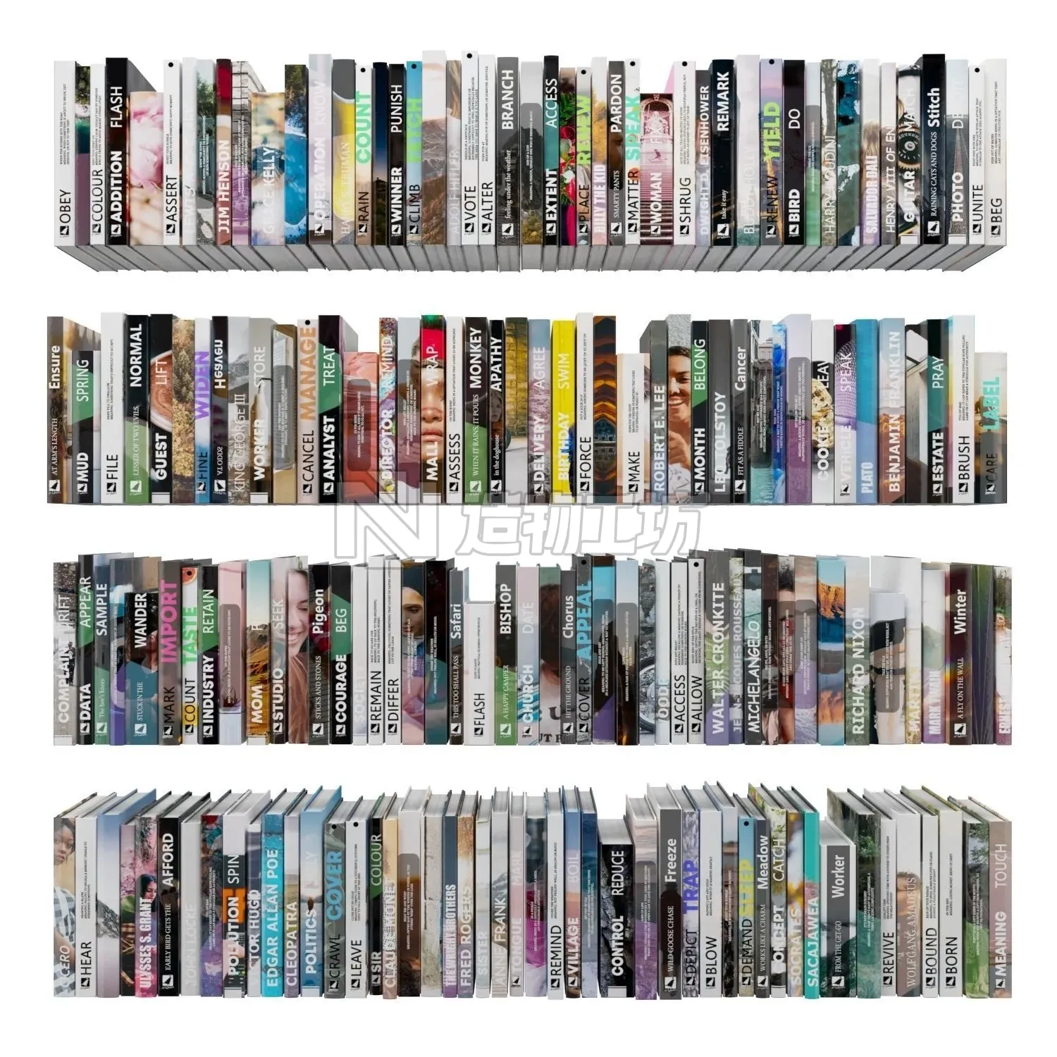 Books 150 pieces 1-7-1 Low-poly 3D model