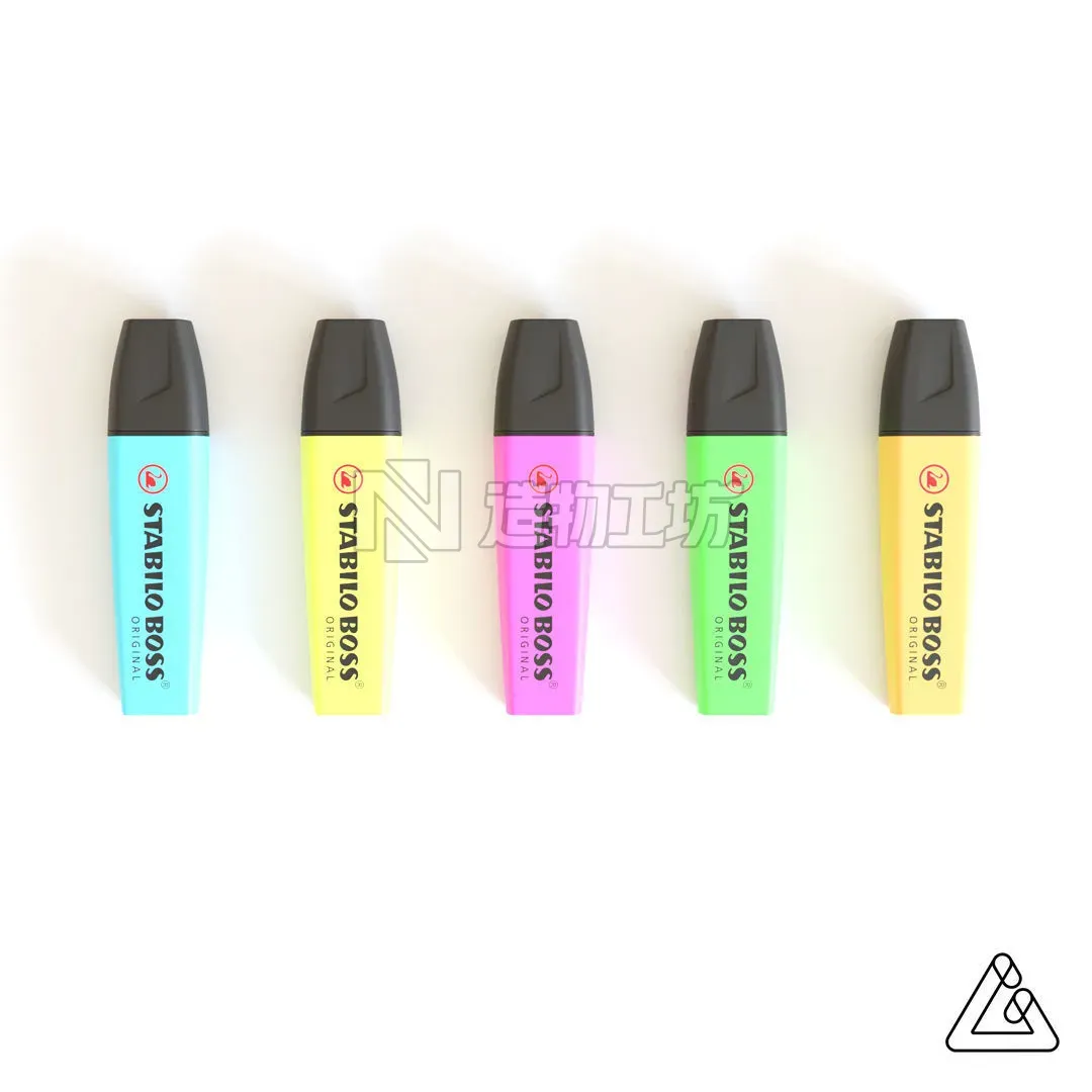 Stabilo Boss Original - Set of 5 highlighters 3D model