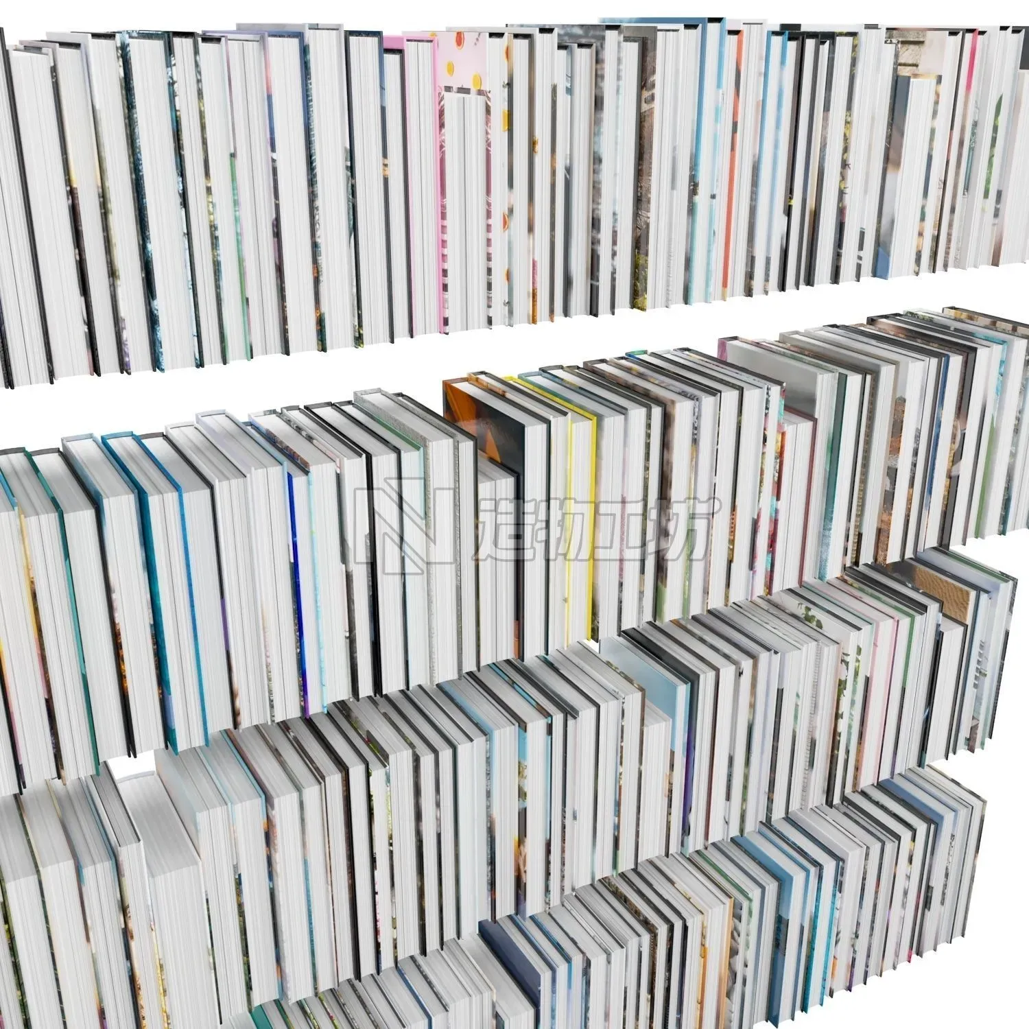 Books 150 pieces 1-7-1 Low-poly 3D model