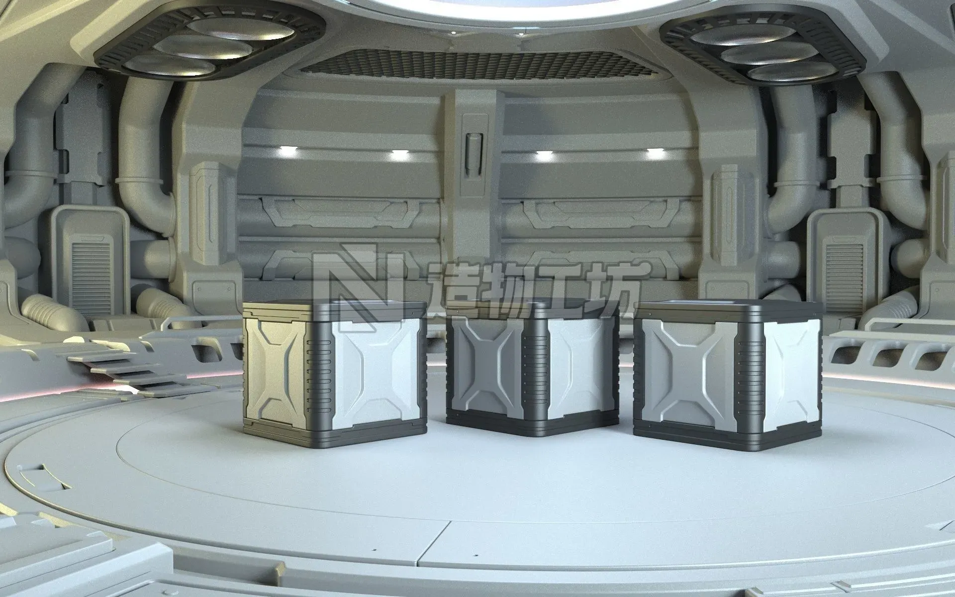 Sci-fi Scene for renders 3D model