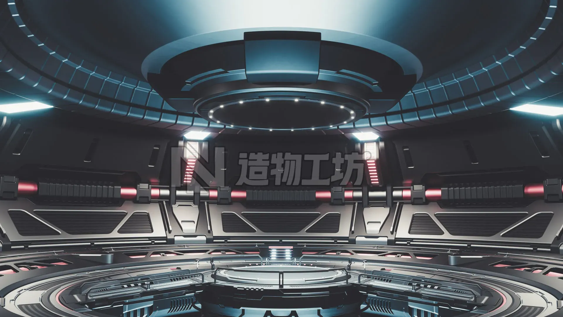 Sci-fi Scene for rendering Restyling - TESLA 3D model