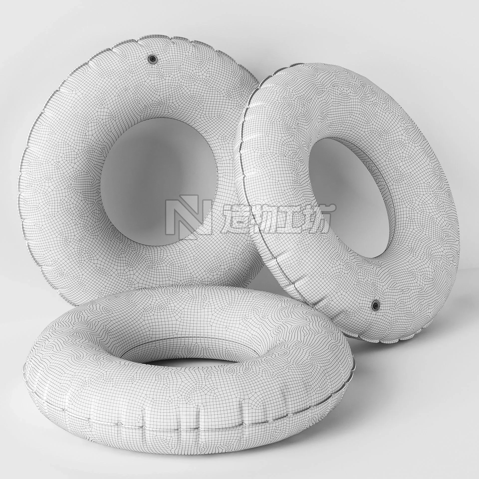 Inflatable Swimming Ring Fruit 3D model