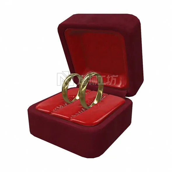 Gold rings Low-poly 3D model