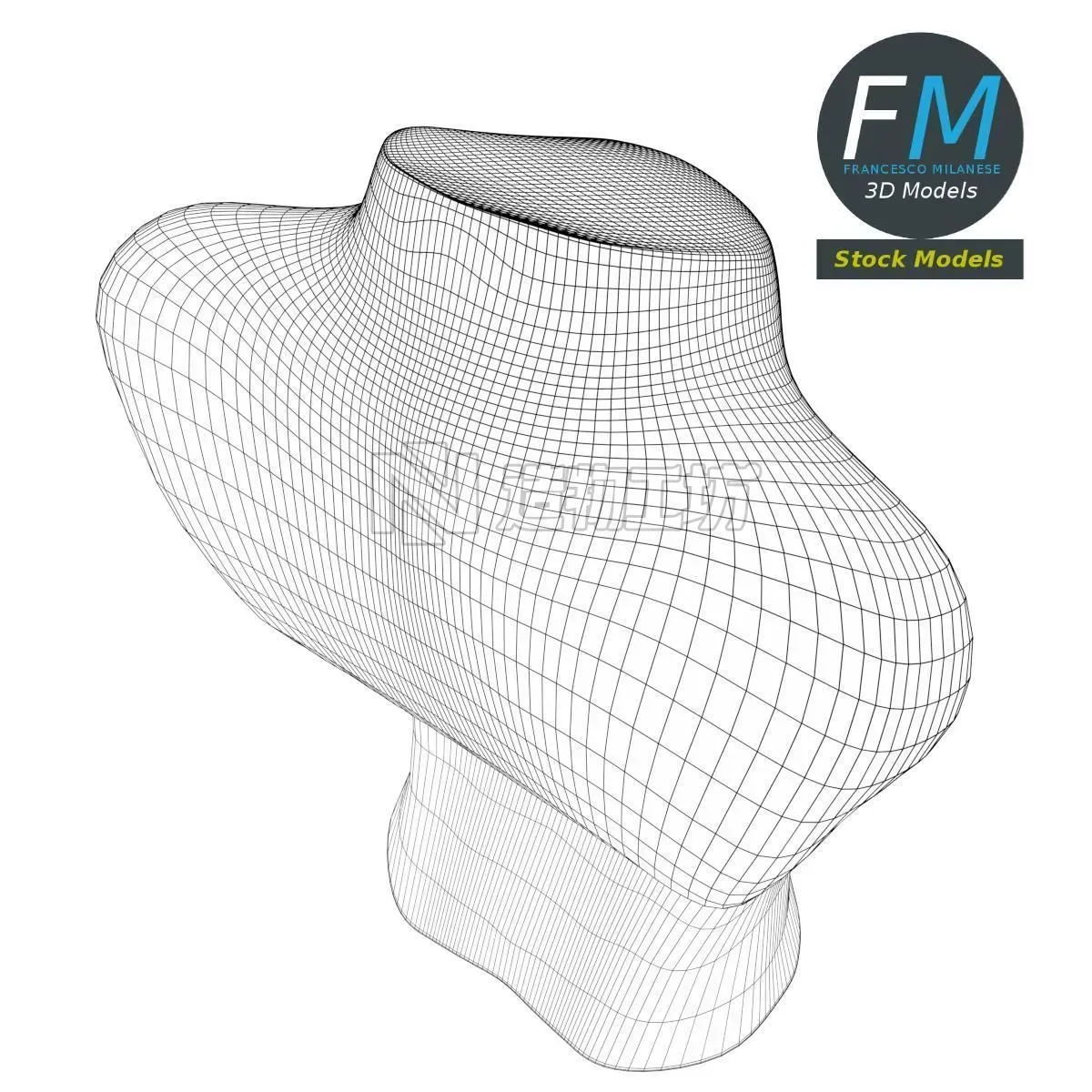 Dummy neck for jewelry 3D model