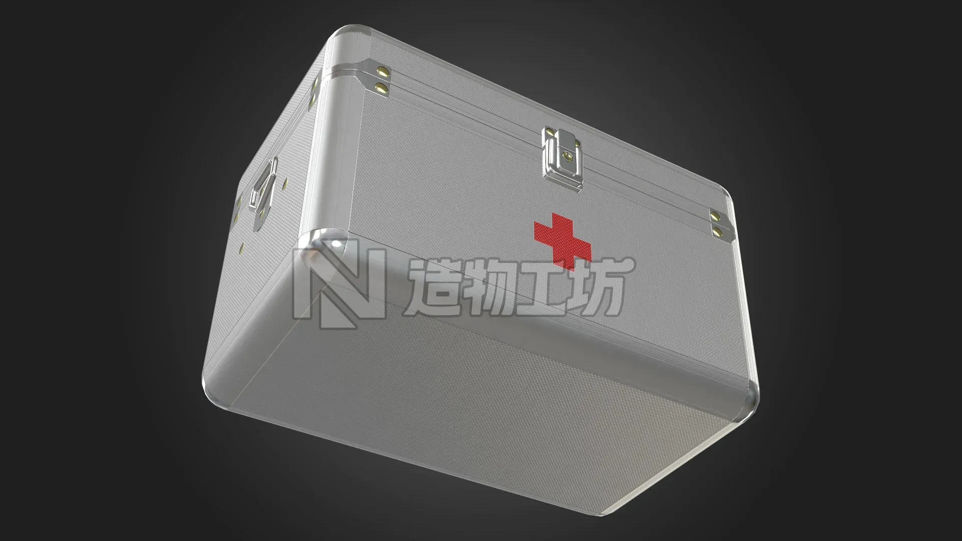 First Aid Kit Metal Box Low-poly 3D model