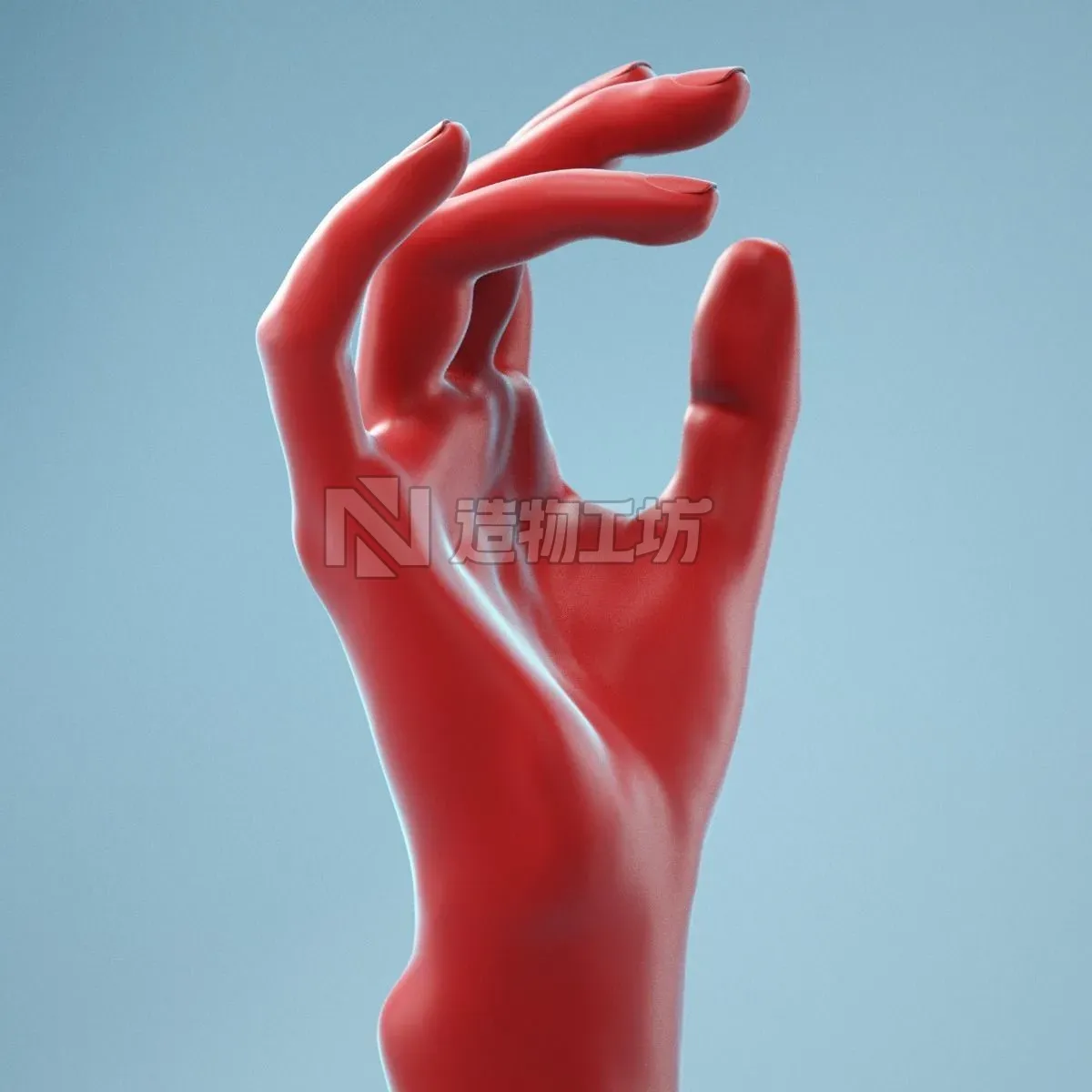 Idle Relaxed Realistic Hand Model 05 3D model