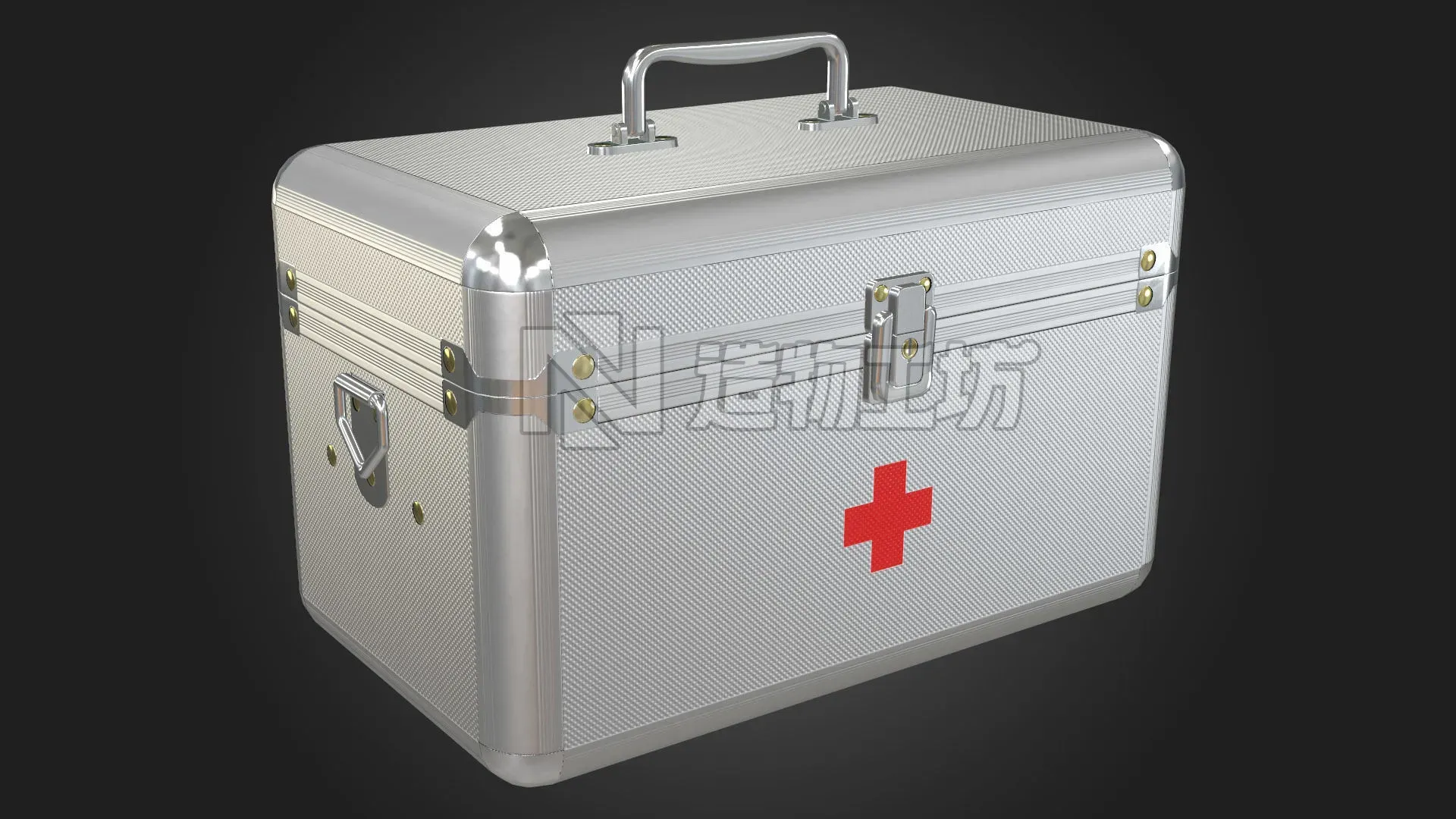 First Aid Kit Metal Box Low-poly 3D model