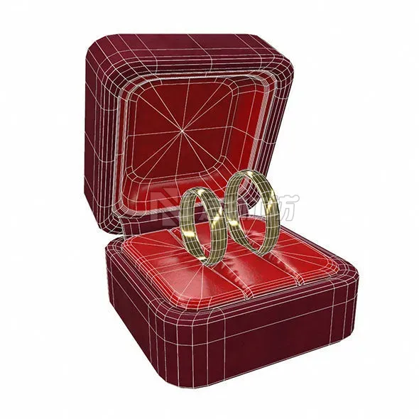 Gold rings Low-poly 3D model