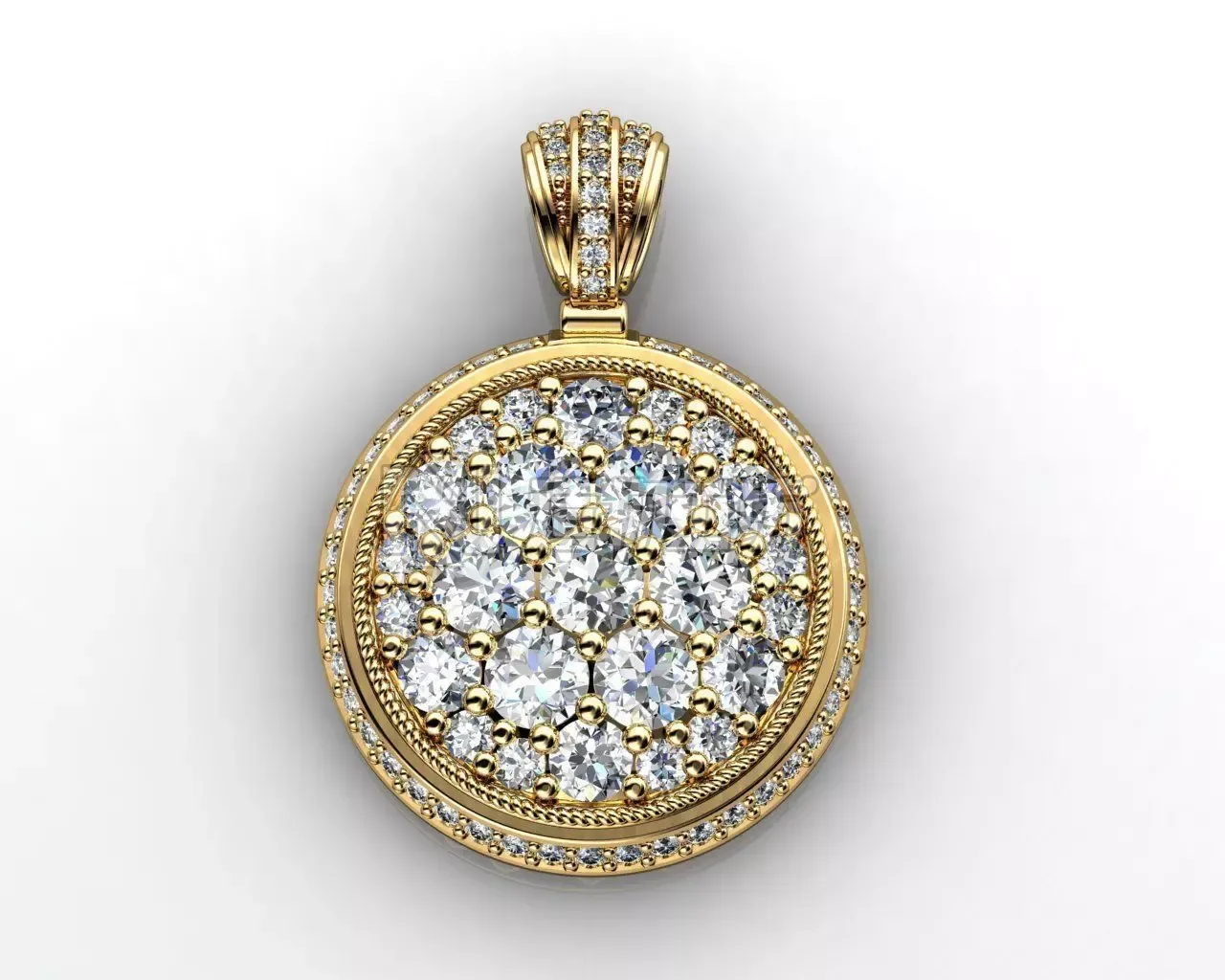 Pendant Yellow Gold Diamond Ct 3D print model