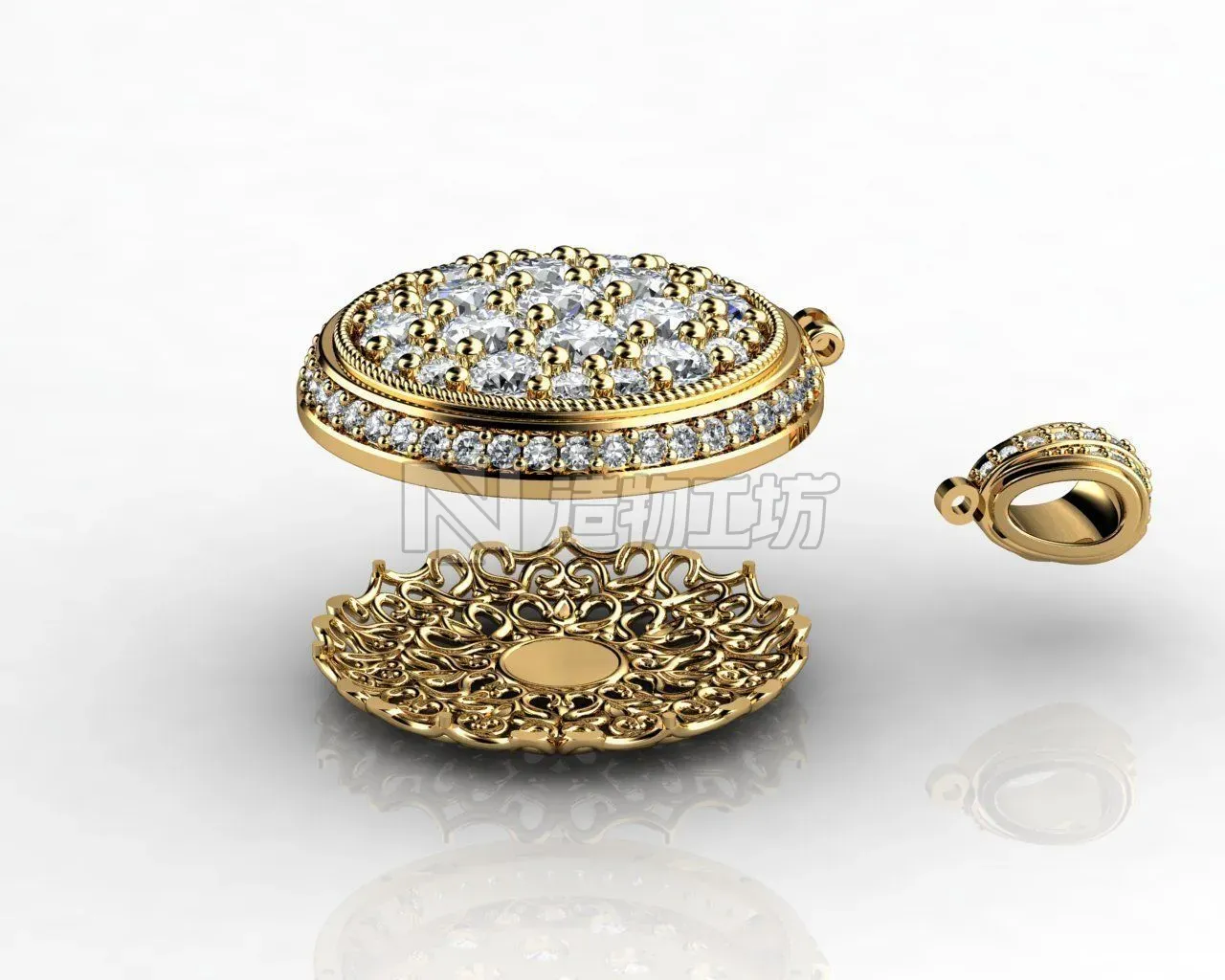 Pendant Yellow Gold Diamond Ct 3D print model