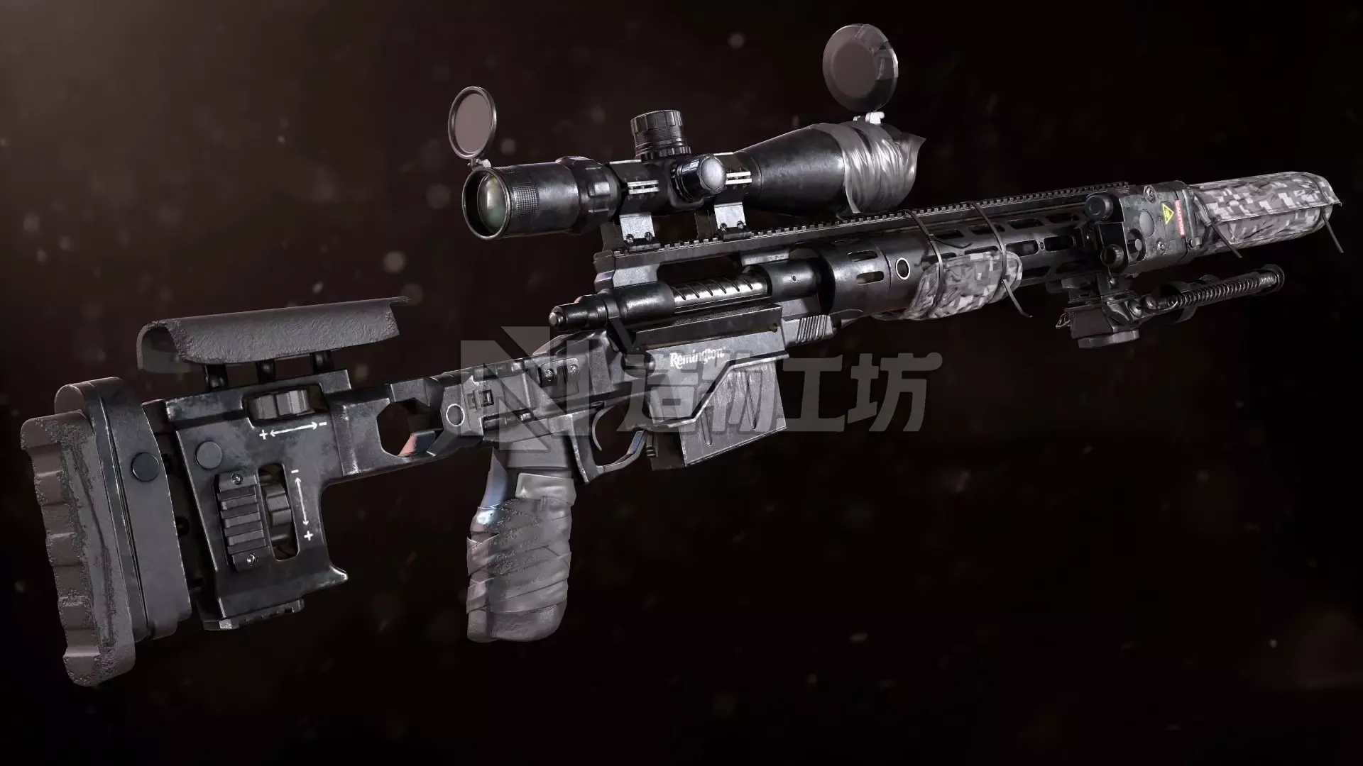 XM2010 Sniper Rifle - Mid Poly 3D model