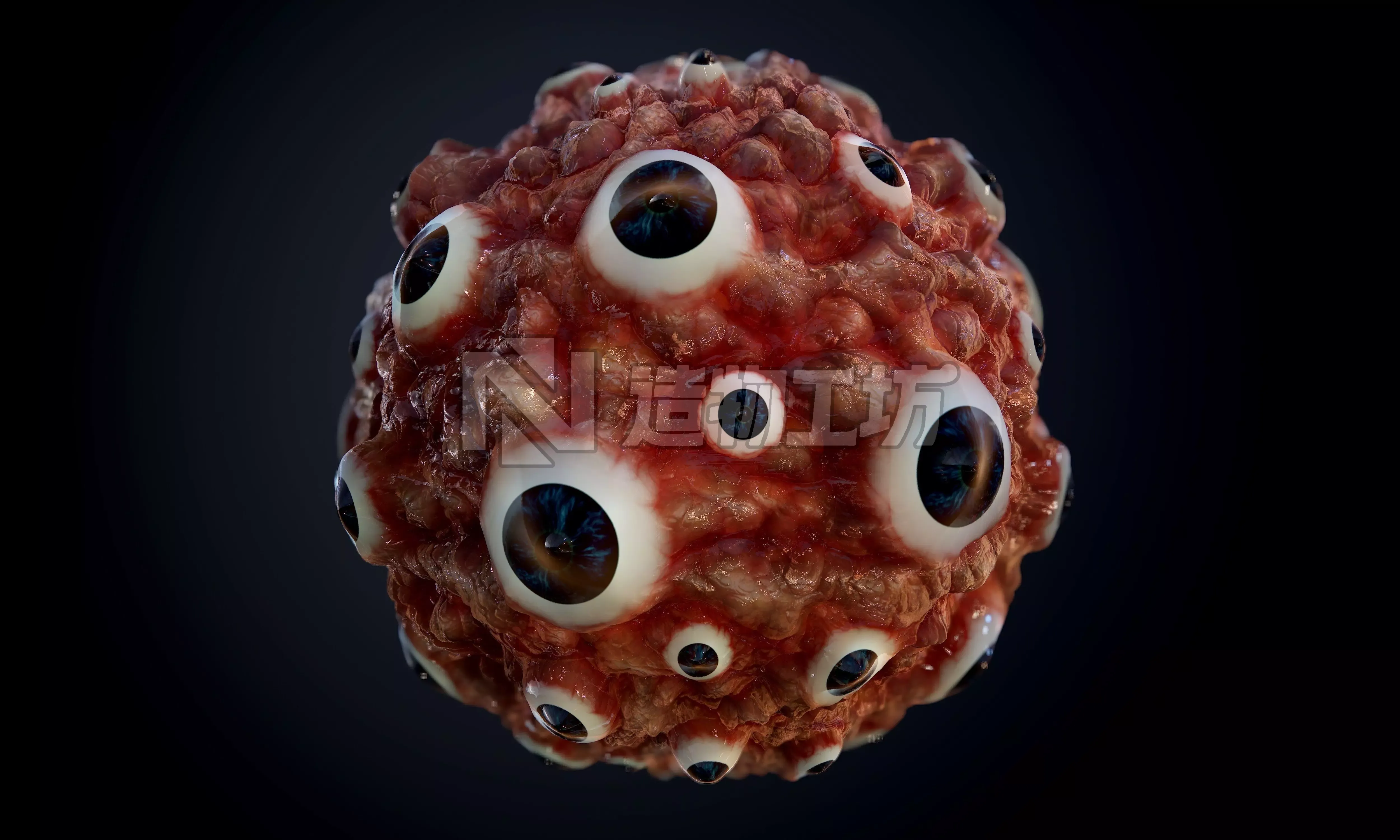 Guts with eyeballs SEAMLESS PBR Texture Texture