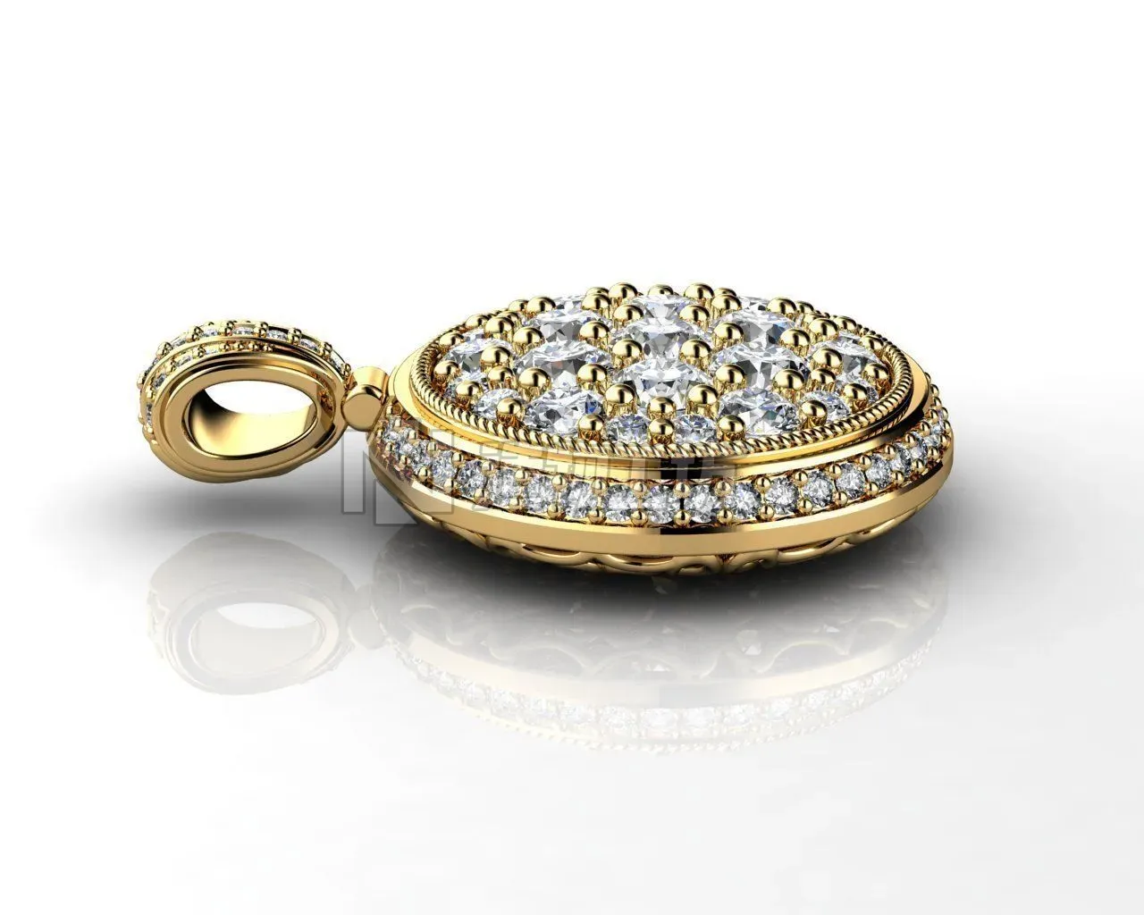 Pendant Yellow Gold Diamond Ct 3D print model