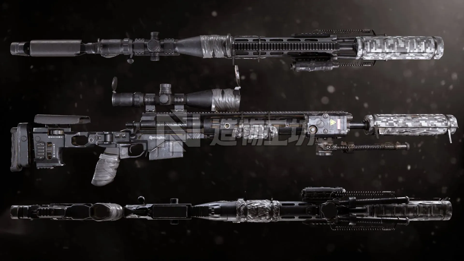 XM2010 Sniper Rifle - Mid Poly 3D model