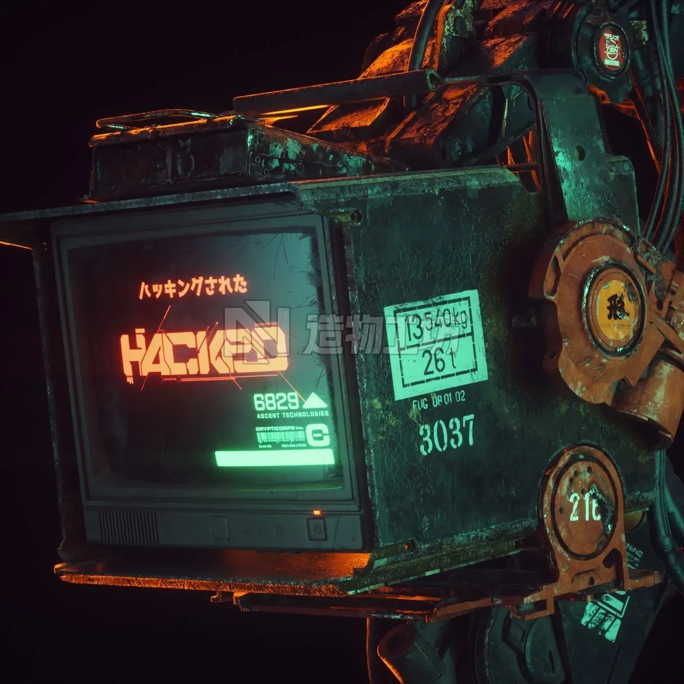 Cyberpunk Hacker Terminal V1 Low-poly 3D model