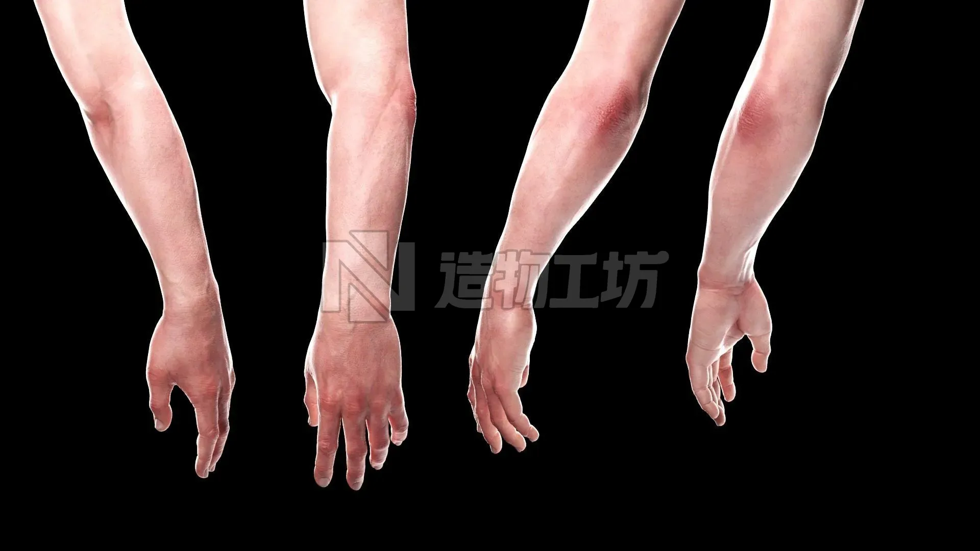 Hand Light skin LowPoly CG Low-poly 3D model