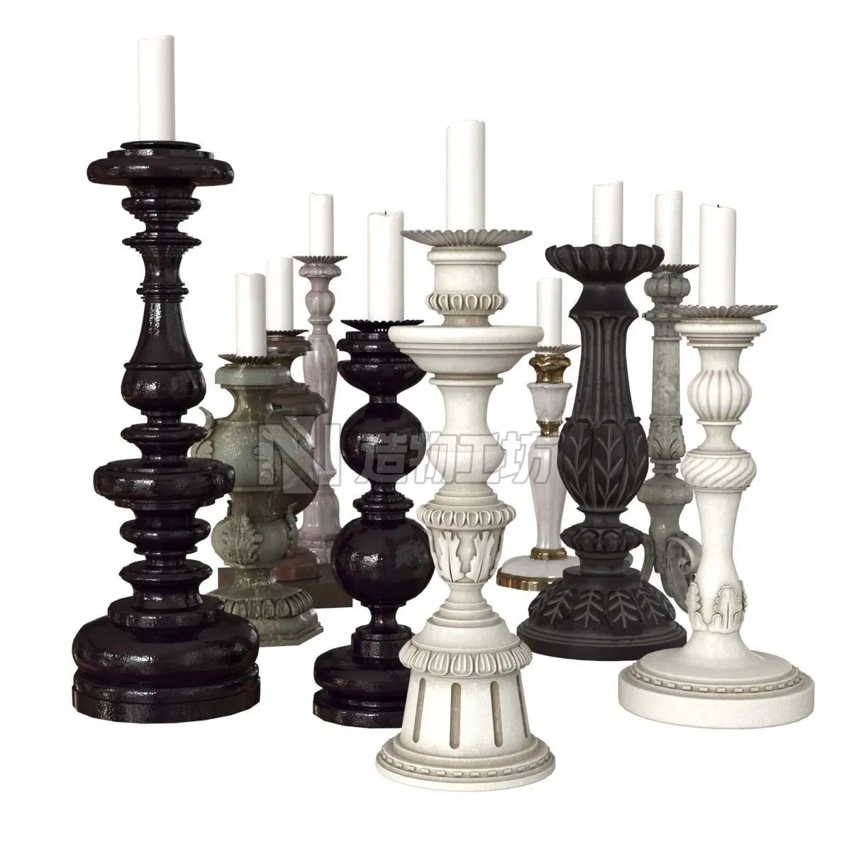 Chelini Candlesticks 3D model