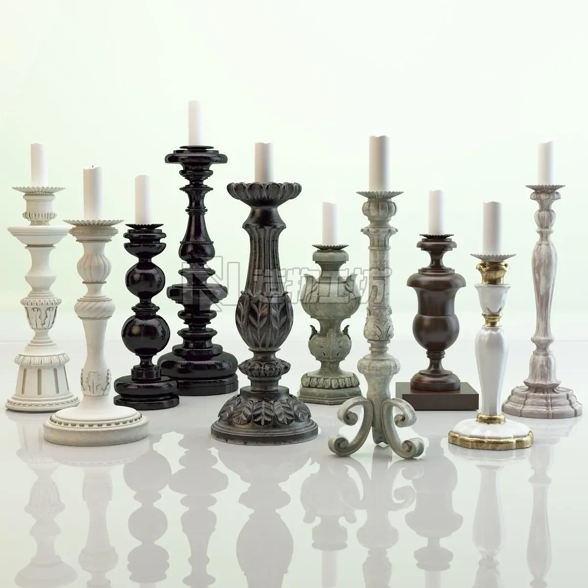 Chelini Candlesticks 3D model