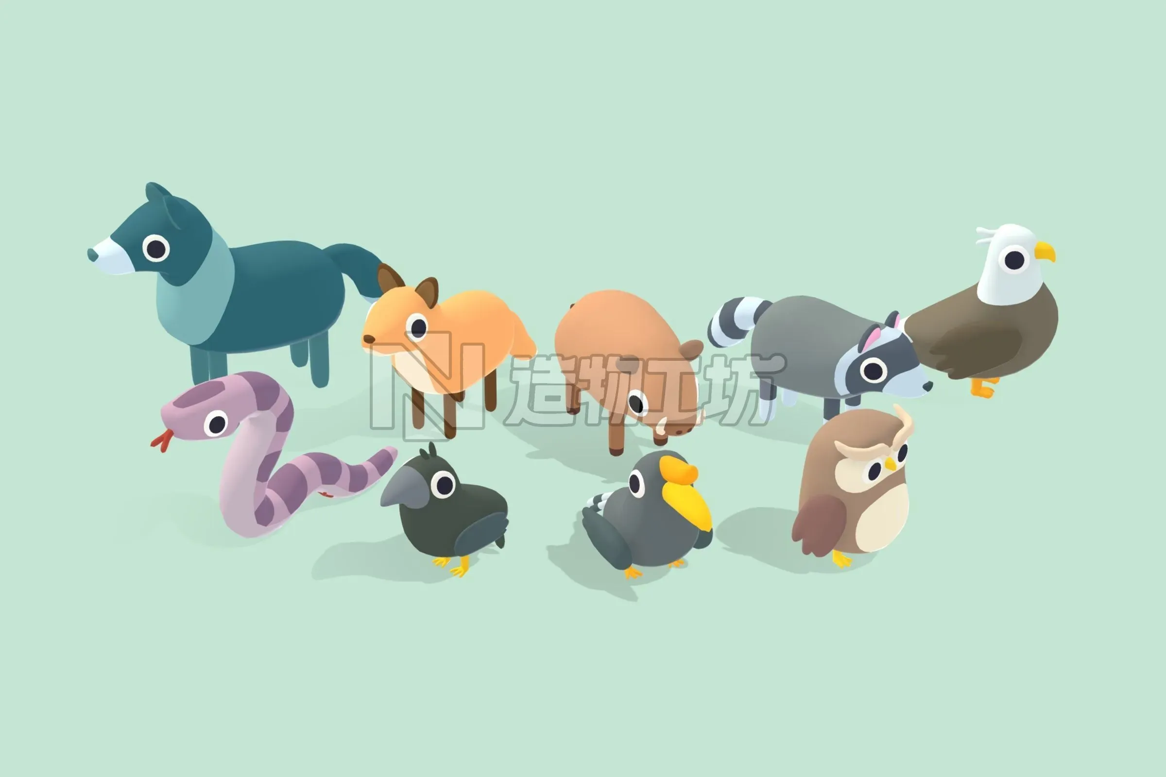 Quirky Series - Animals Mega Pack Vol 1 Low-poly 3D model
