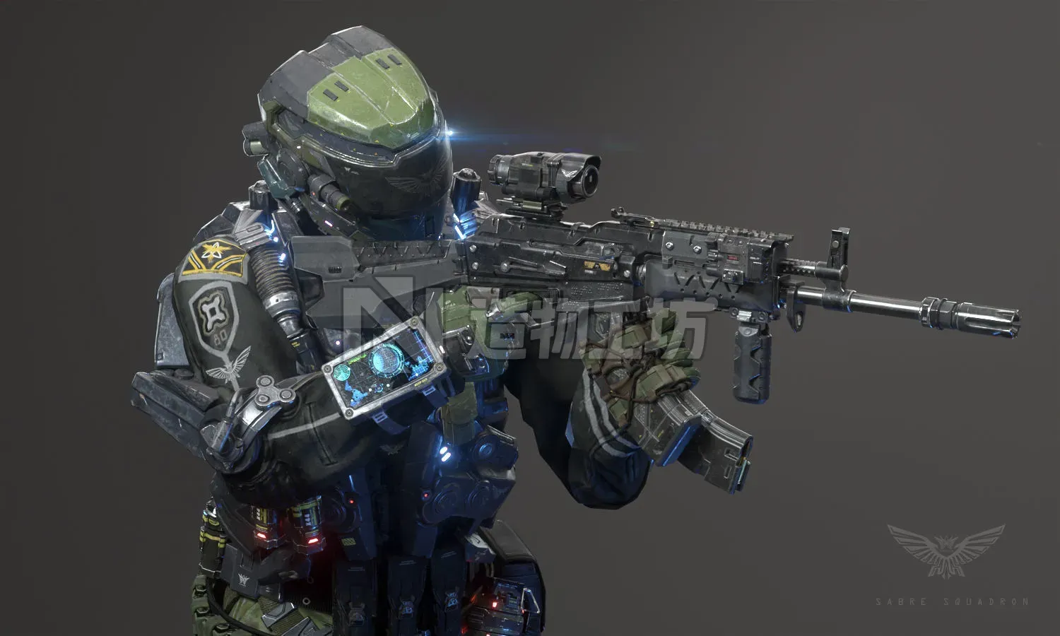 SCIFI - RECON SOLDIER Low-poly 3D model