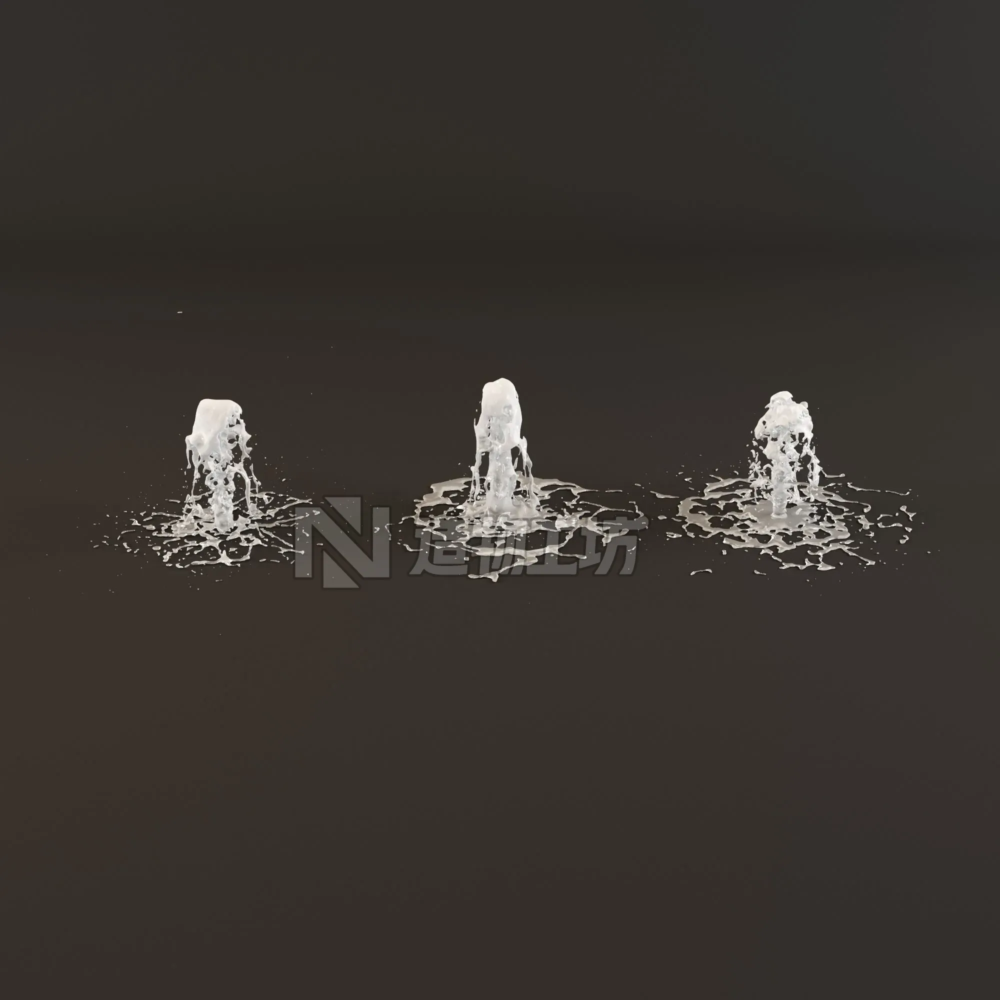 Collection fountain waterfall 3D model