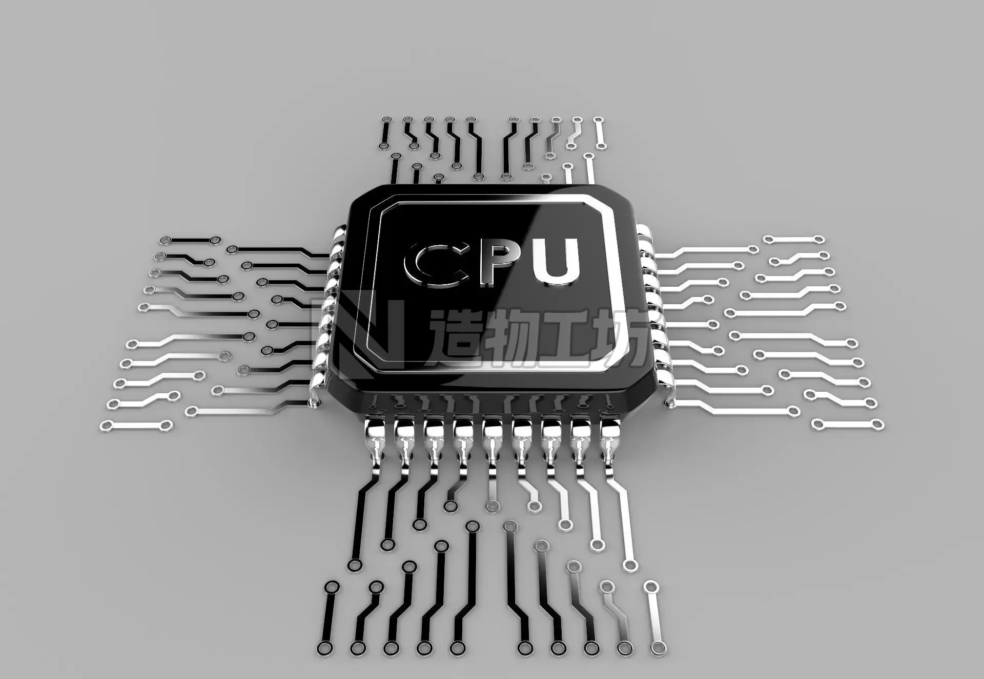 CPU -3d model high poly computer chip 3D model