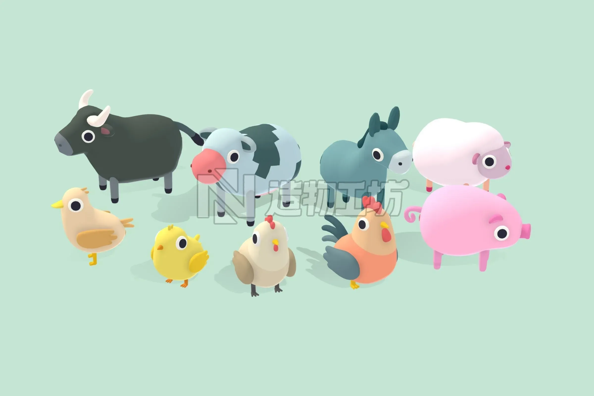 Quirky Series - Animals Mega Pack Vol 1 Low-poly 3D model