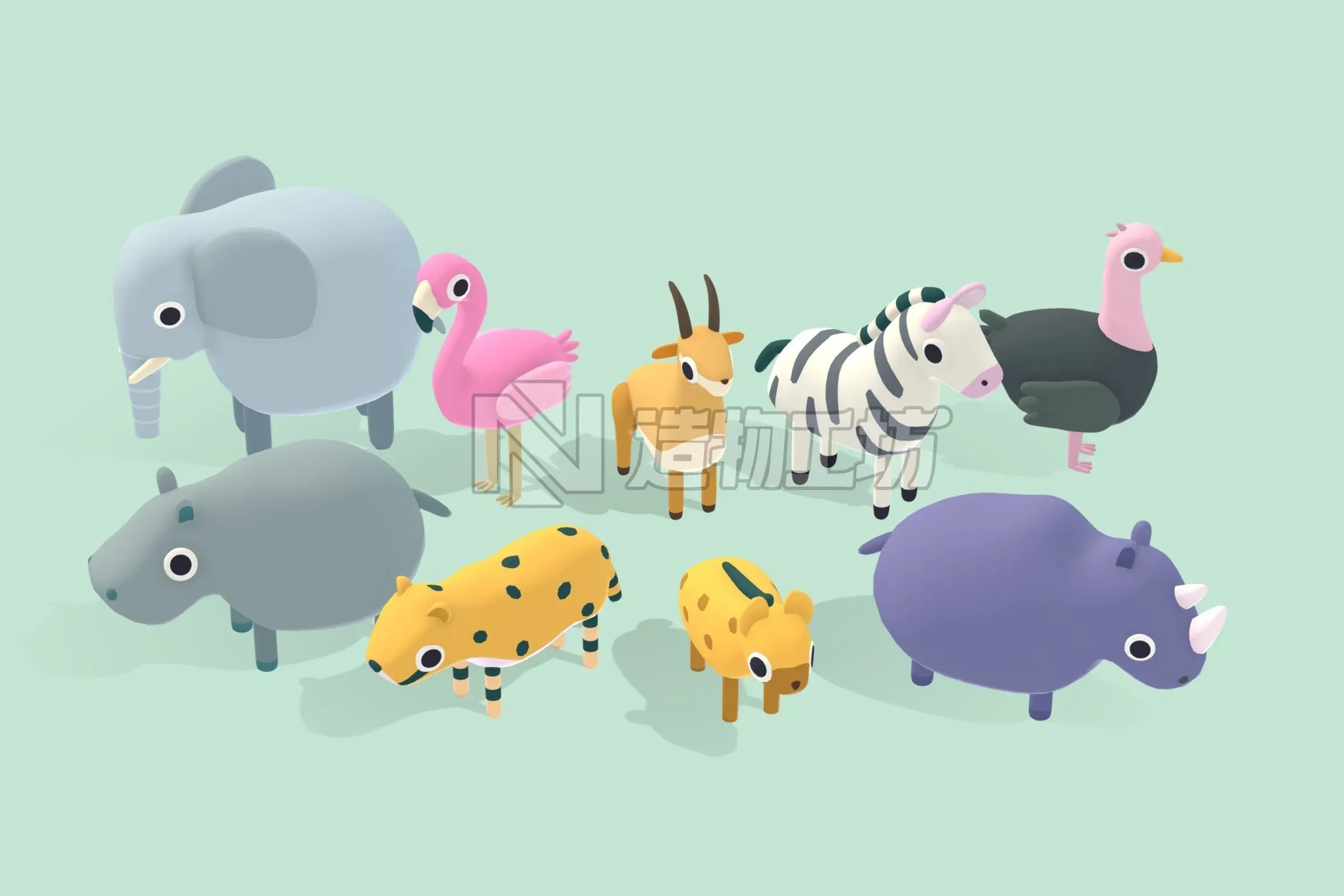Quirky Series - Animals Mega Pack Vol 1 Low-poly 3D model