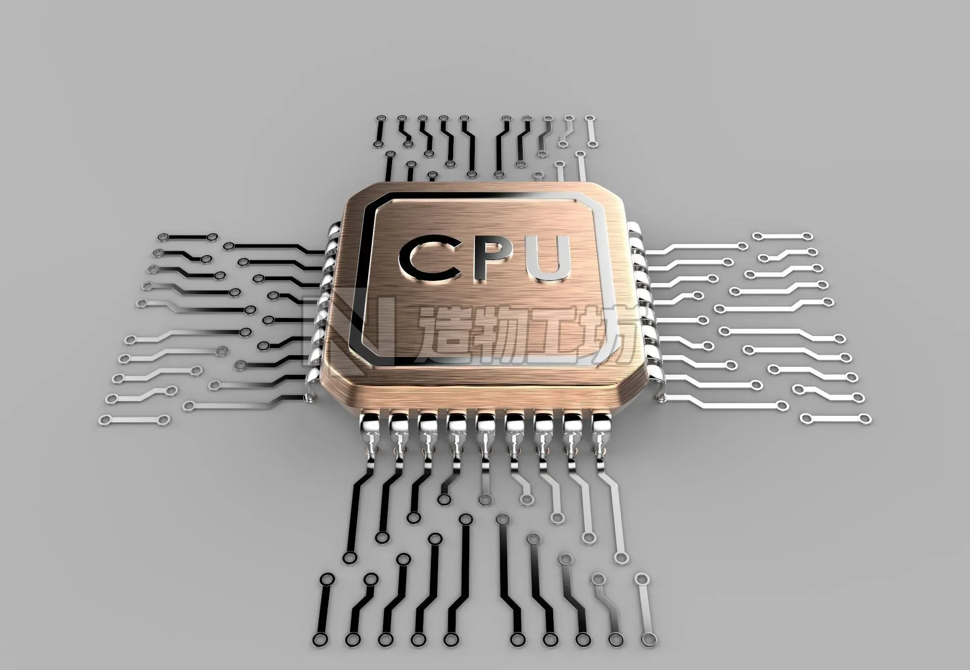 CPU -3d model high poly computer chip 3D model