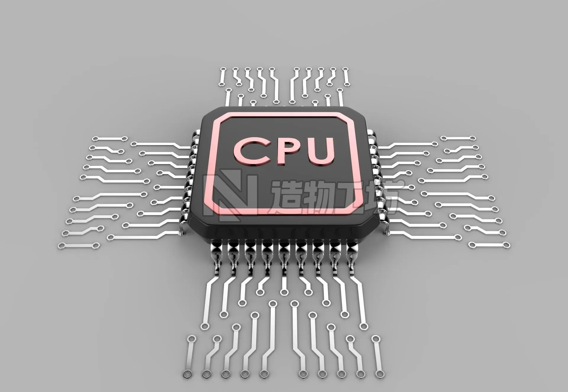 CPU -3d model high poly computer chip 3D model