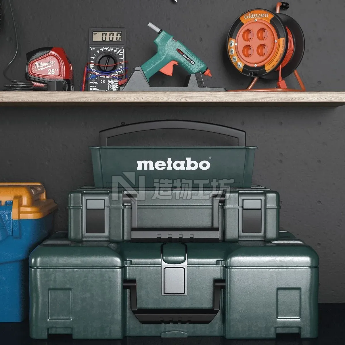 garage tools set 3 Low-poly 3D model