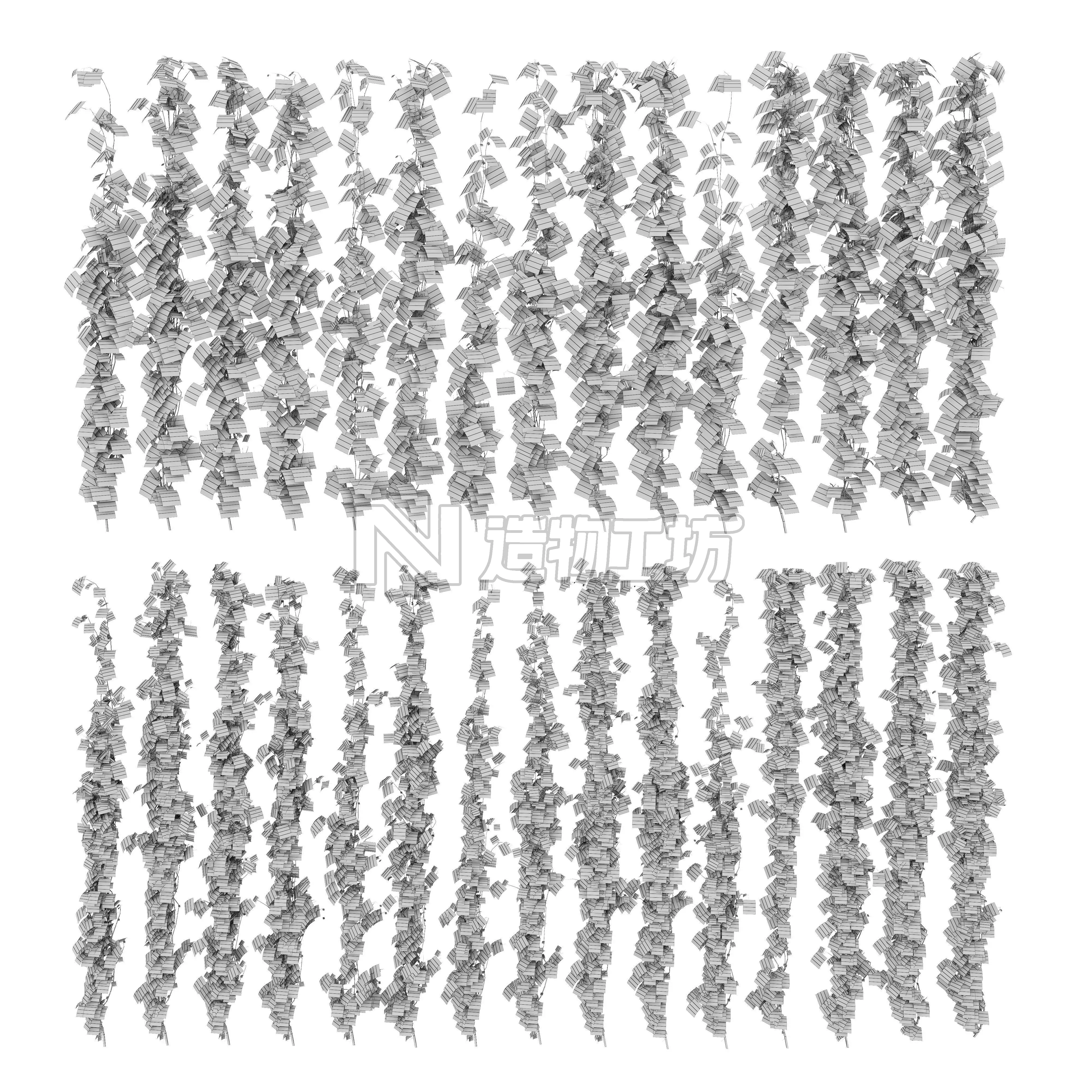 Wall of ivy leaves 3D model