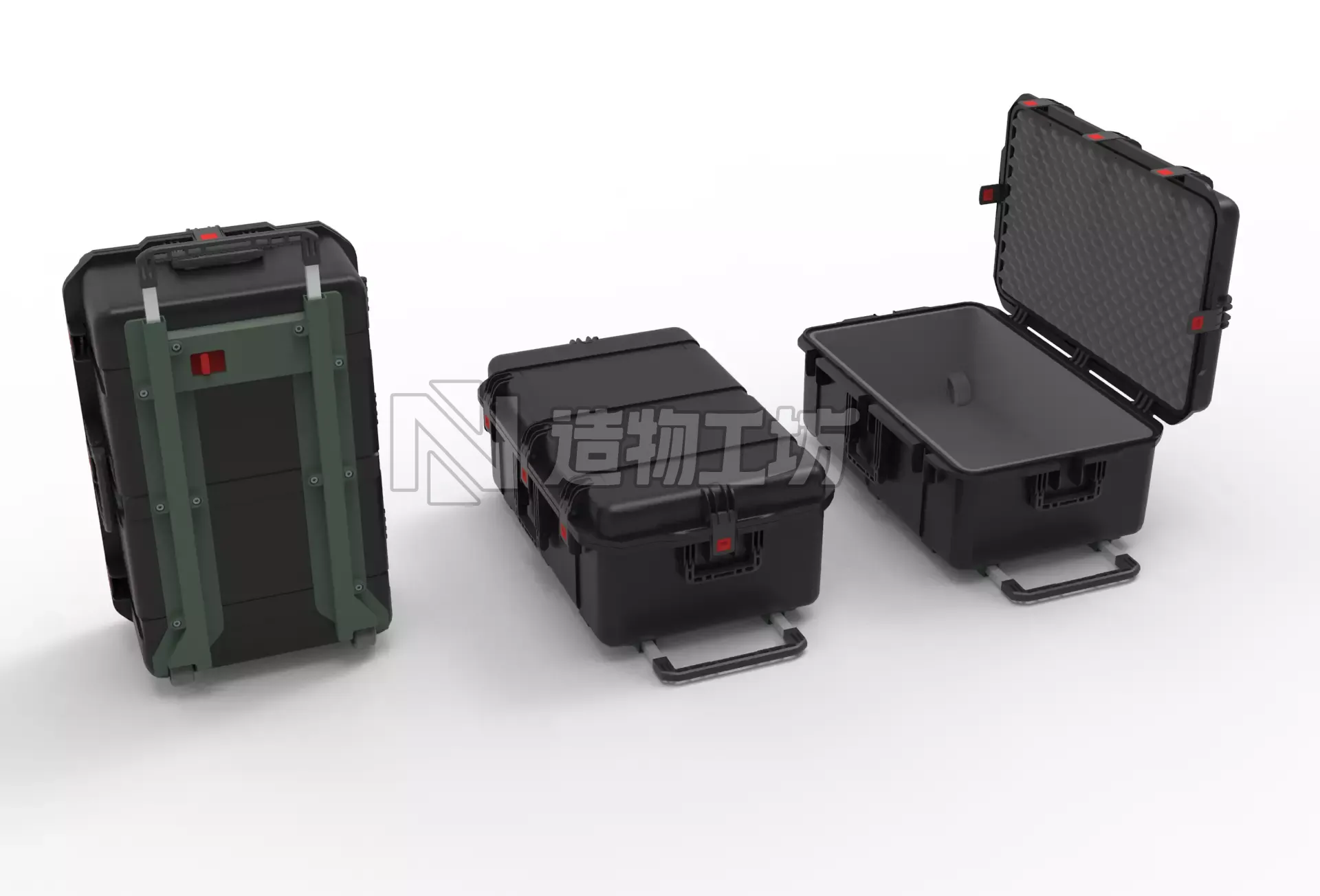 set of Box-Military Case  Pelican 3D model